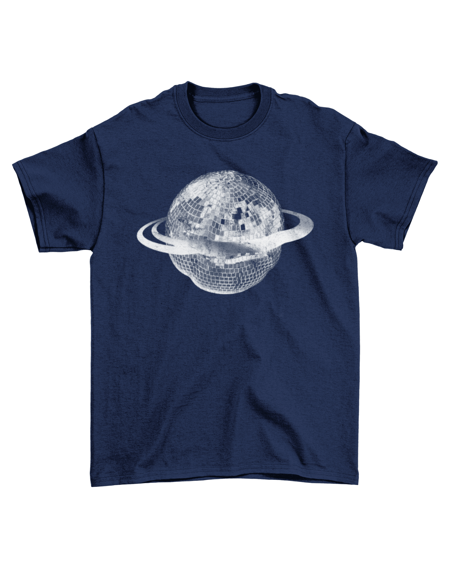 PLANET DISCO (white) UNISEX T-SHIRT - NAVY