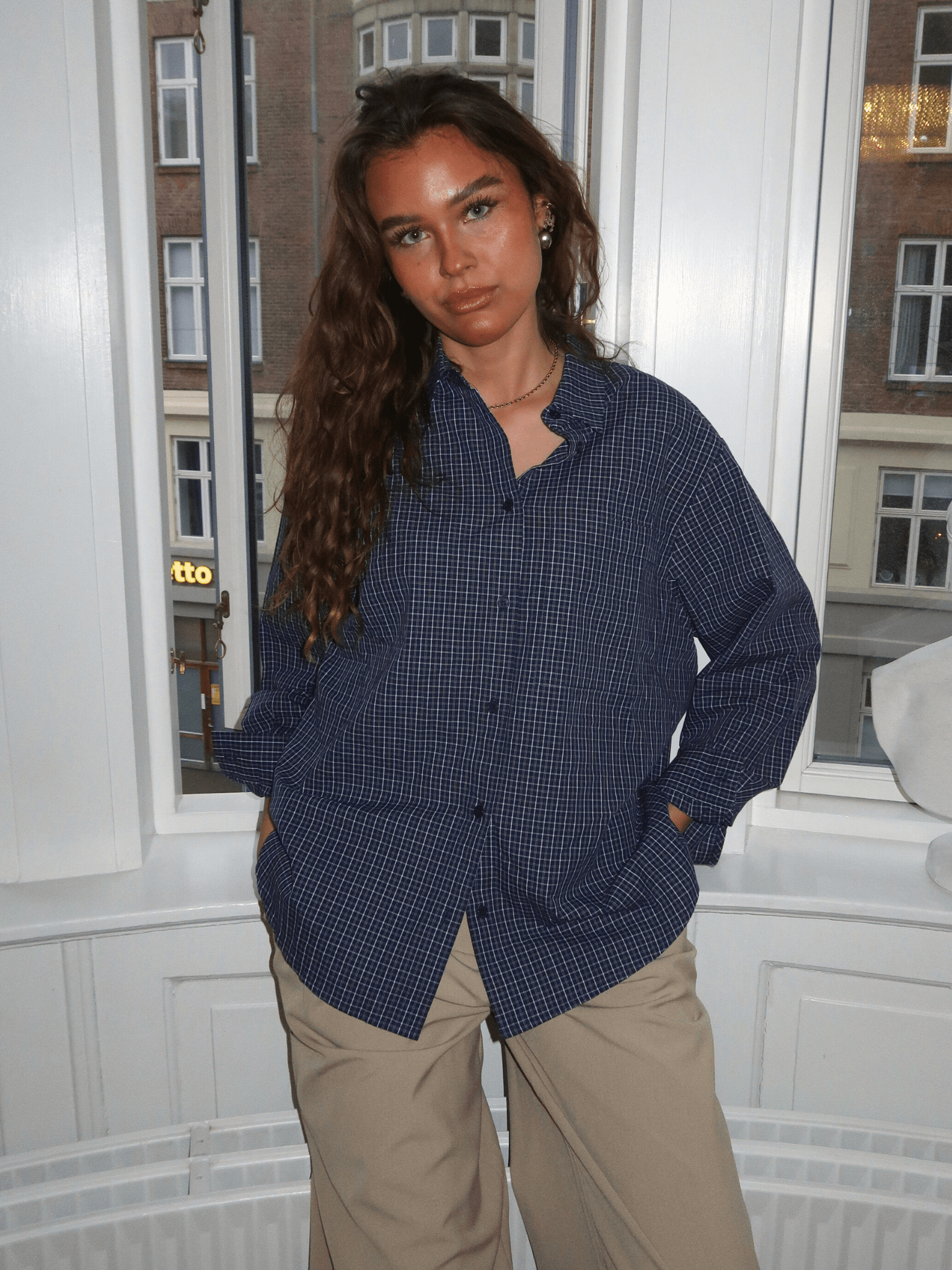 AVA STRING SHIRT - LIGHT BLUE