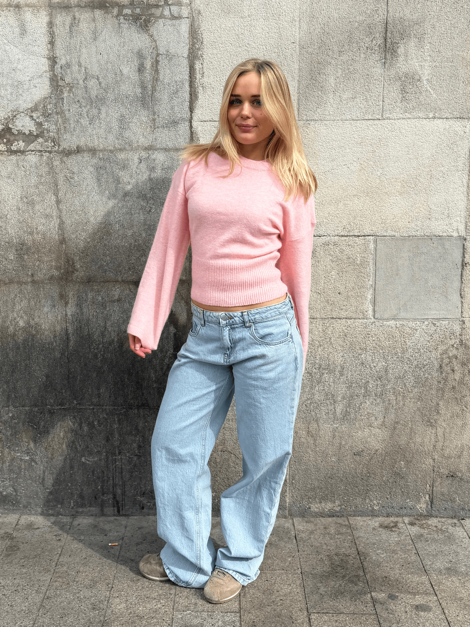ELLEN ANGEL SLEEVE KNIT - LT PINK