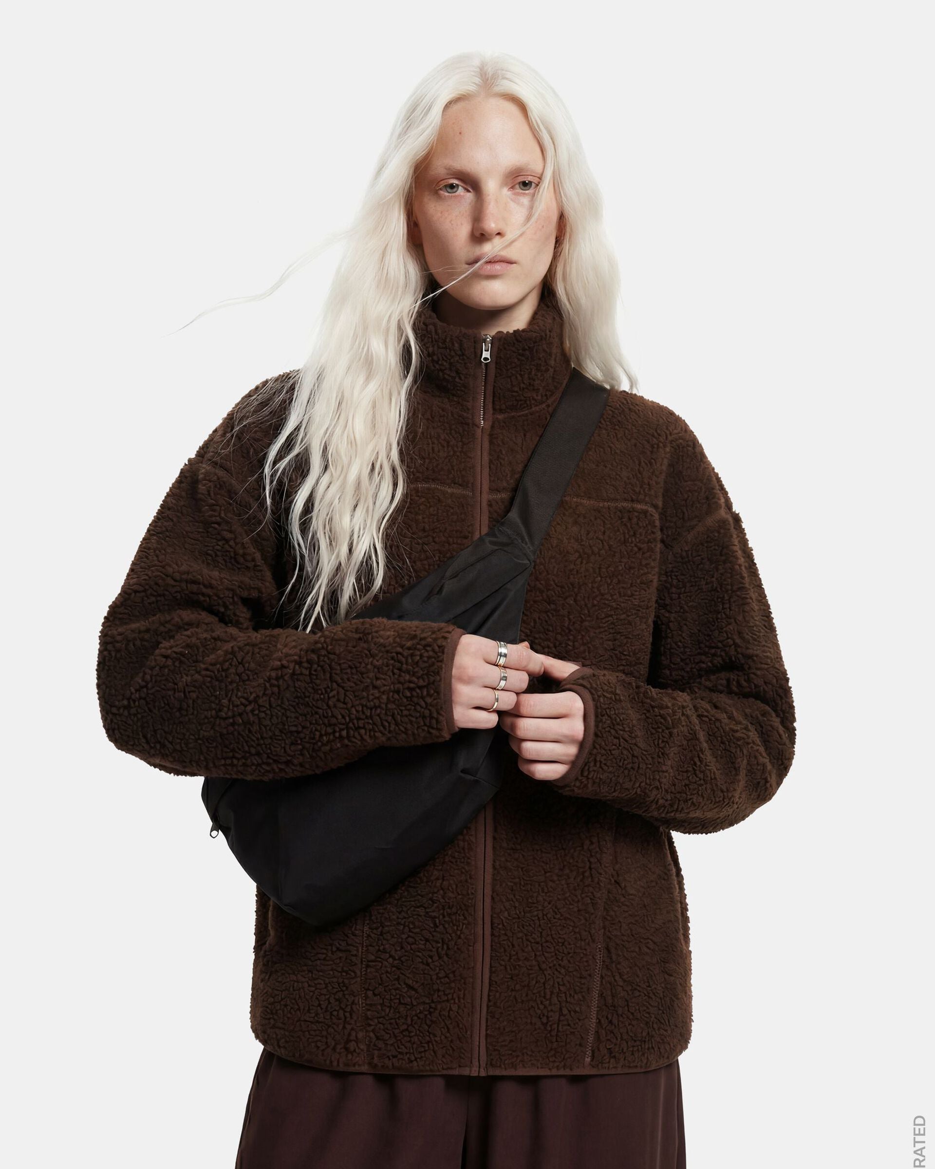 SADIA TEDDY JACKET - HOT FUDGE