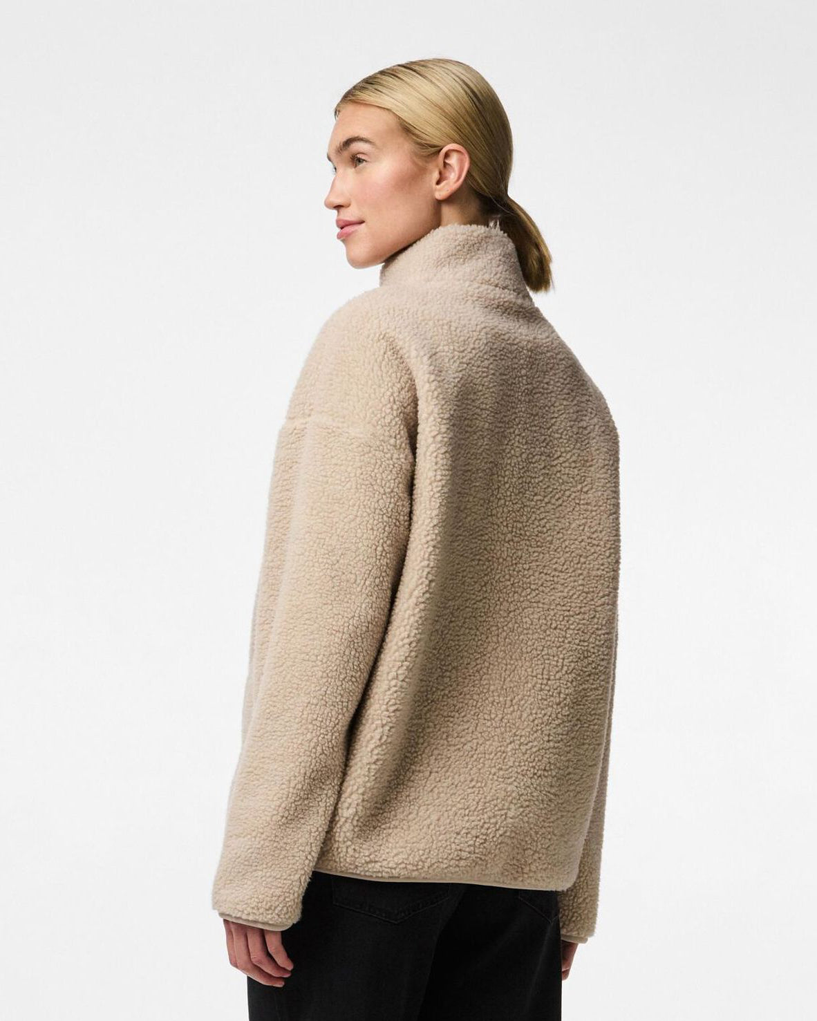 SADIA TEDDY JACKET - SILVER GRAY