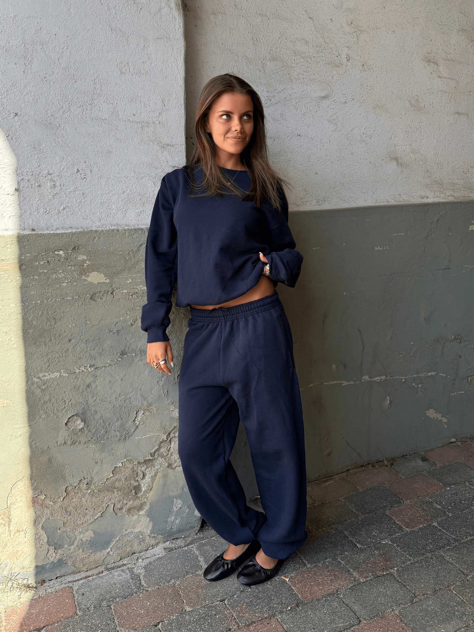 FRUIT SWEATPANTS W/ ELA - NAVY