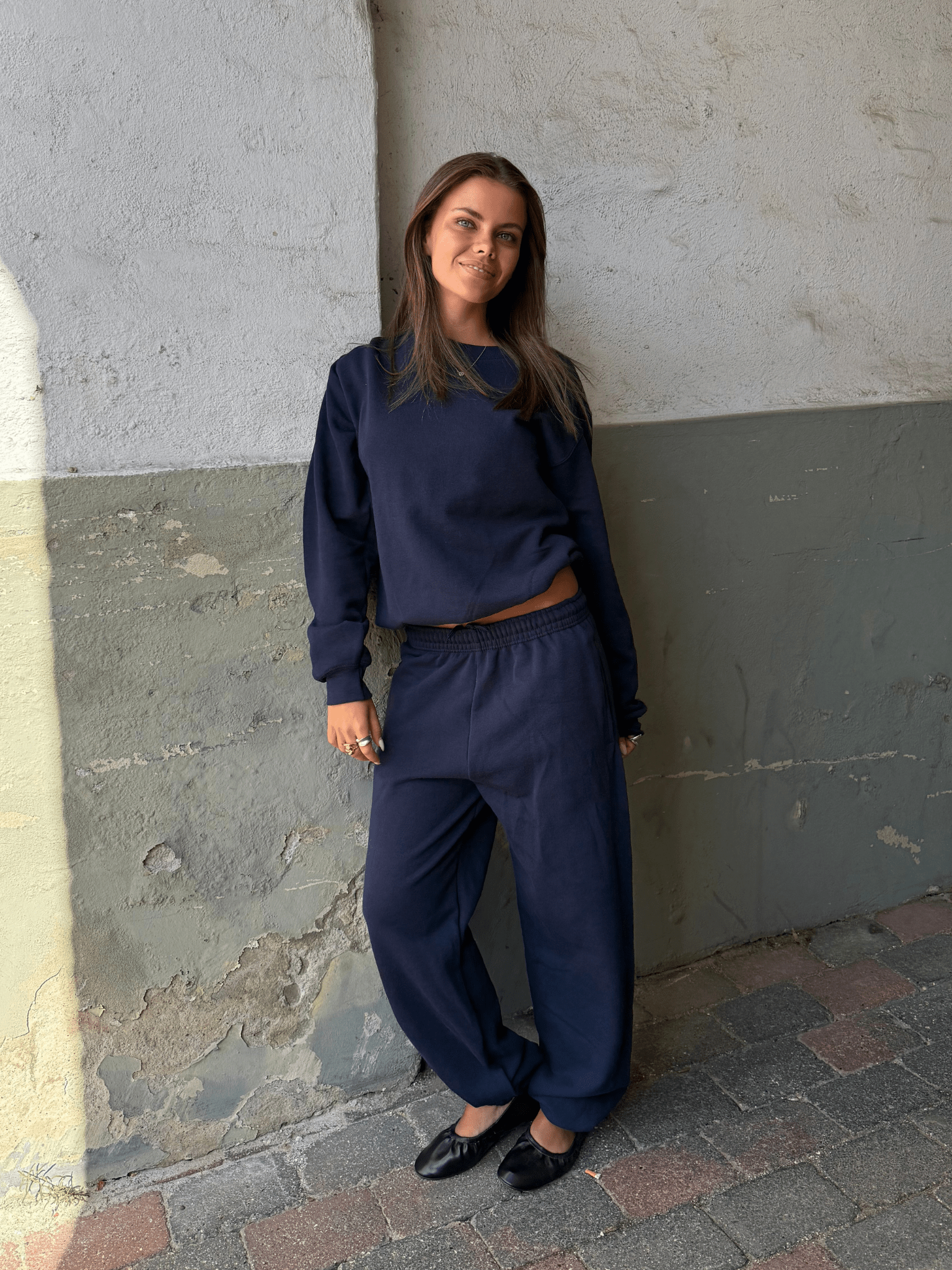 FRUIT SWEATPANTS W/ ELA - NAVY