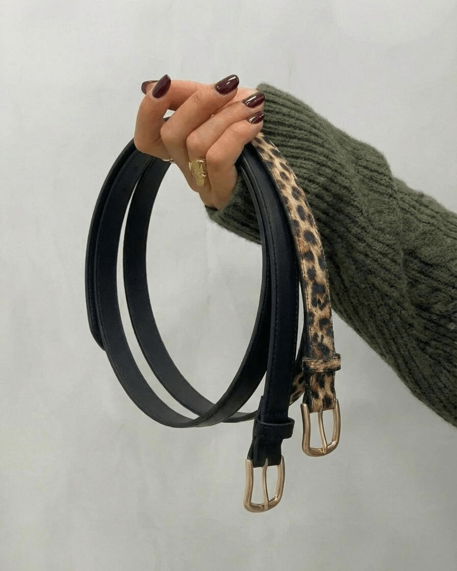 OLINE BELT (2 PACK) - BLACK/LEOPARD