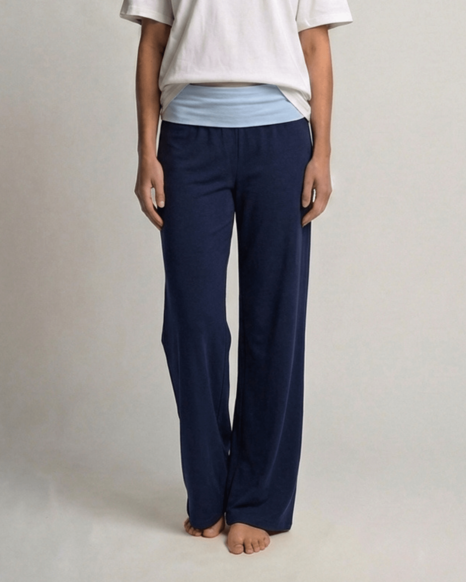 SASHA PANT - NAVY/LIGHT BLUE - fra Dinvintageshop