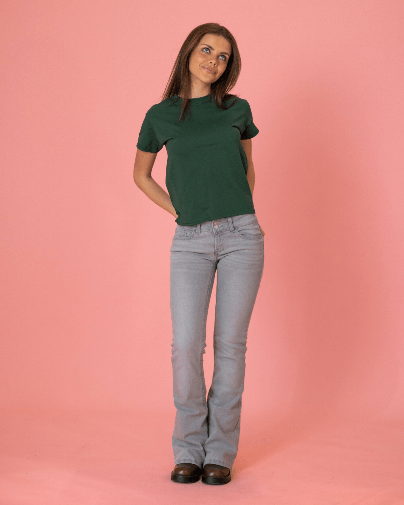 ERIKA LOW BOOTCUT JEANS - LIGHT GREY