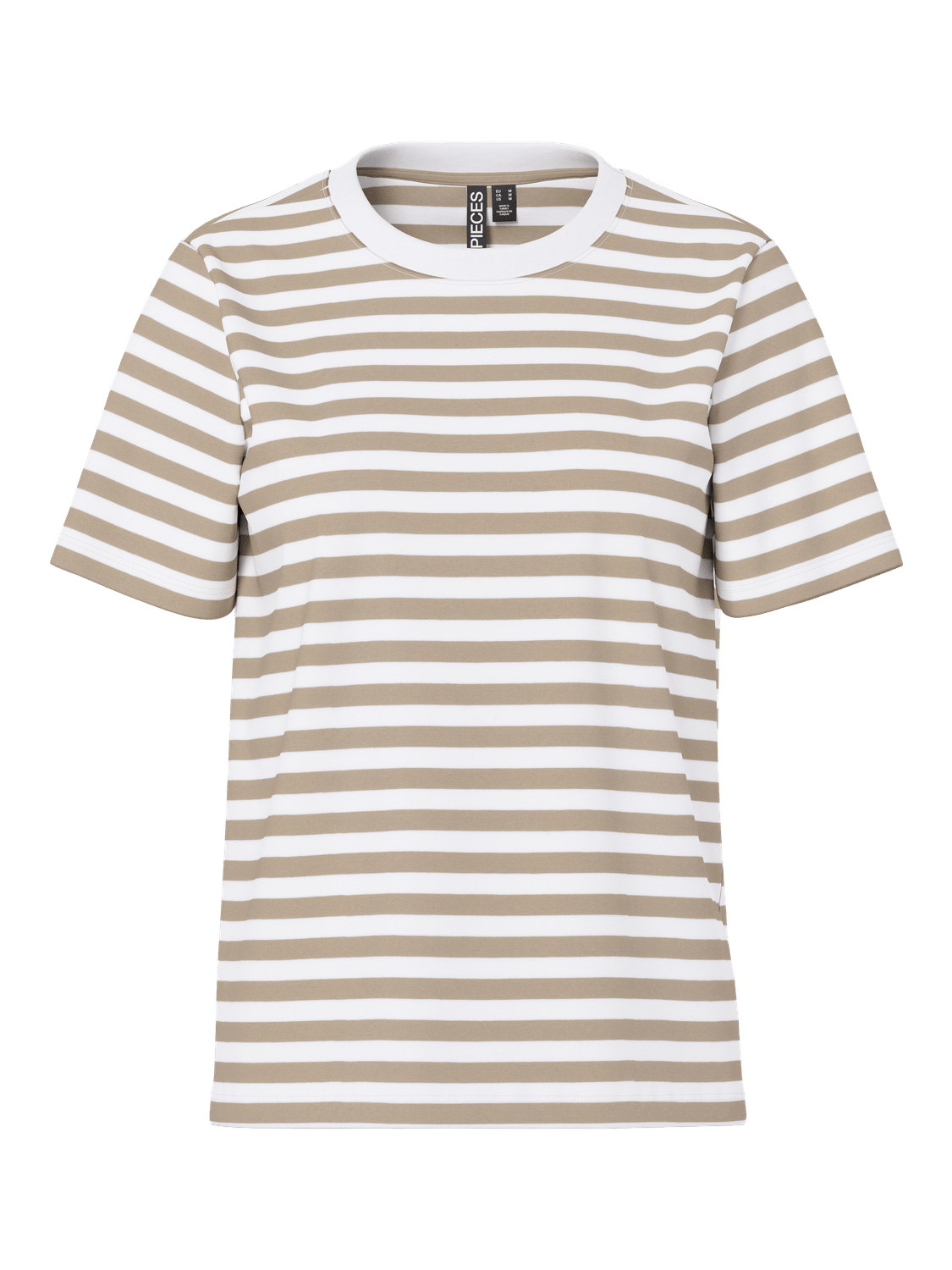 RIA STRIPE TEE - SILVER MINK/BRIGHT WHITE