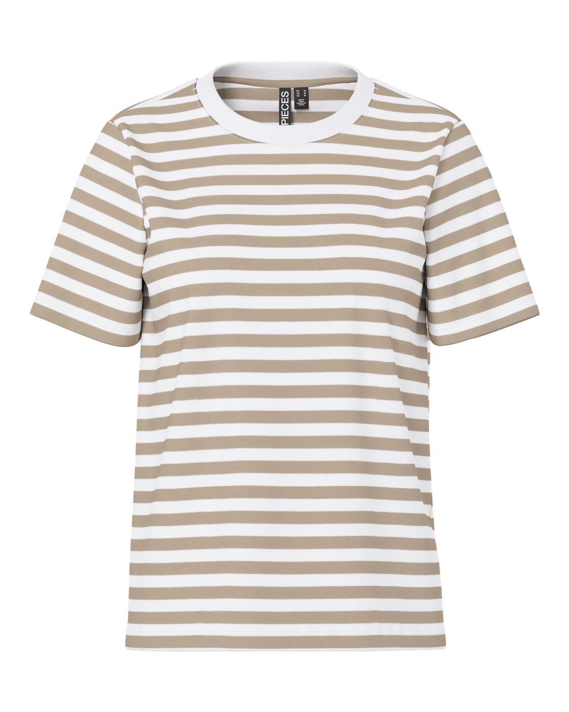 RIA STRIPE TEE - SILVER MINK/BRIGHT WHITE