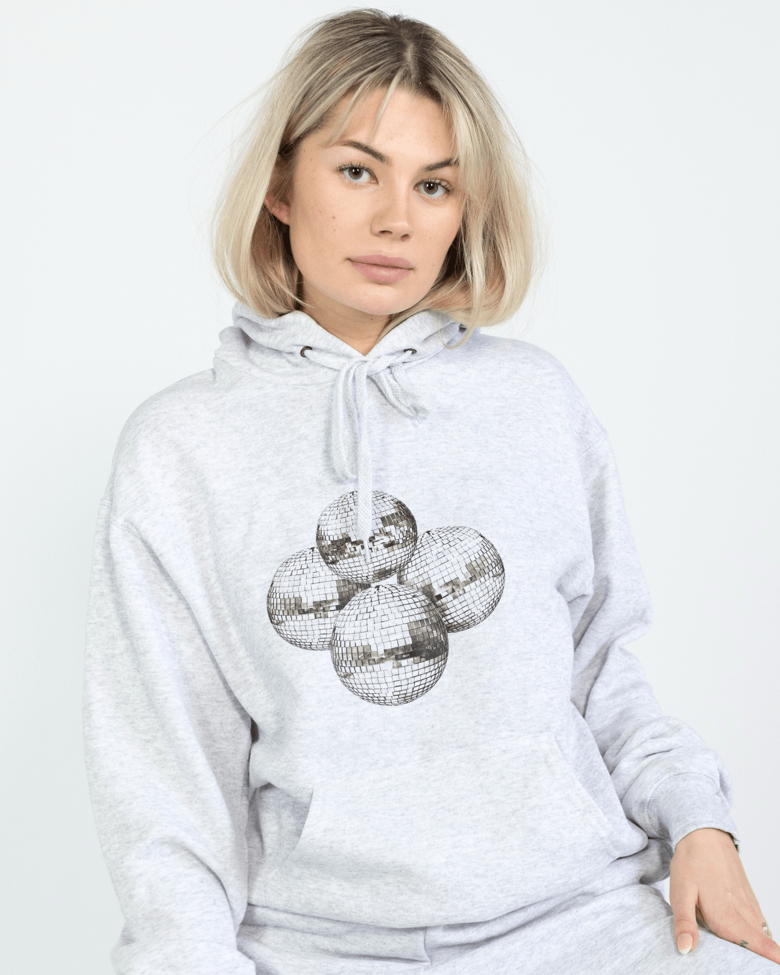 DISCO BALL (black) HOODIE - GRAY