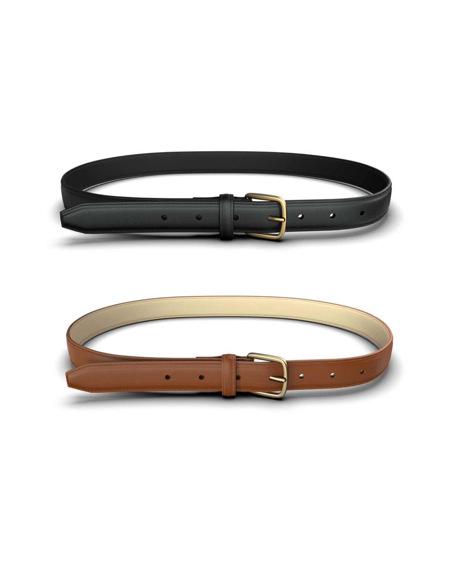 OLINE BELT (2 PACK) - BLACK/COGNAC