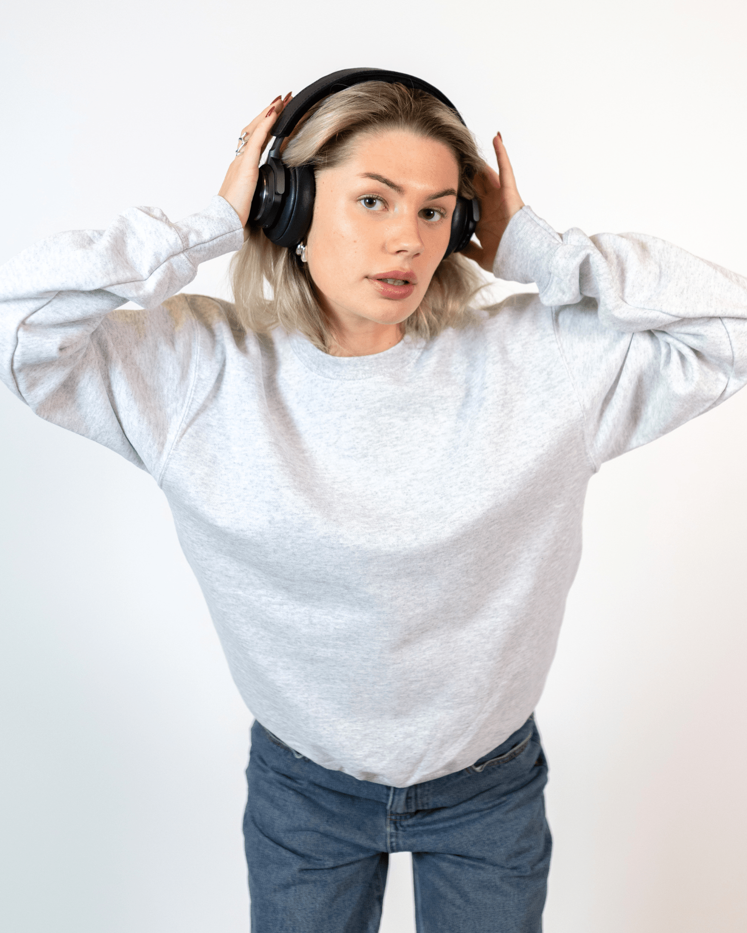 MEGA DISCO BALL (black) SWEATSHIRT (back print) - GRAY