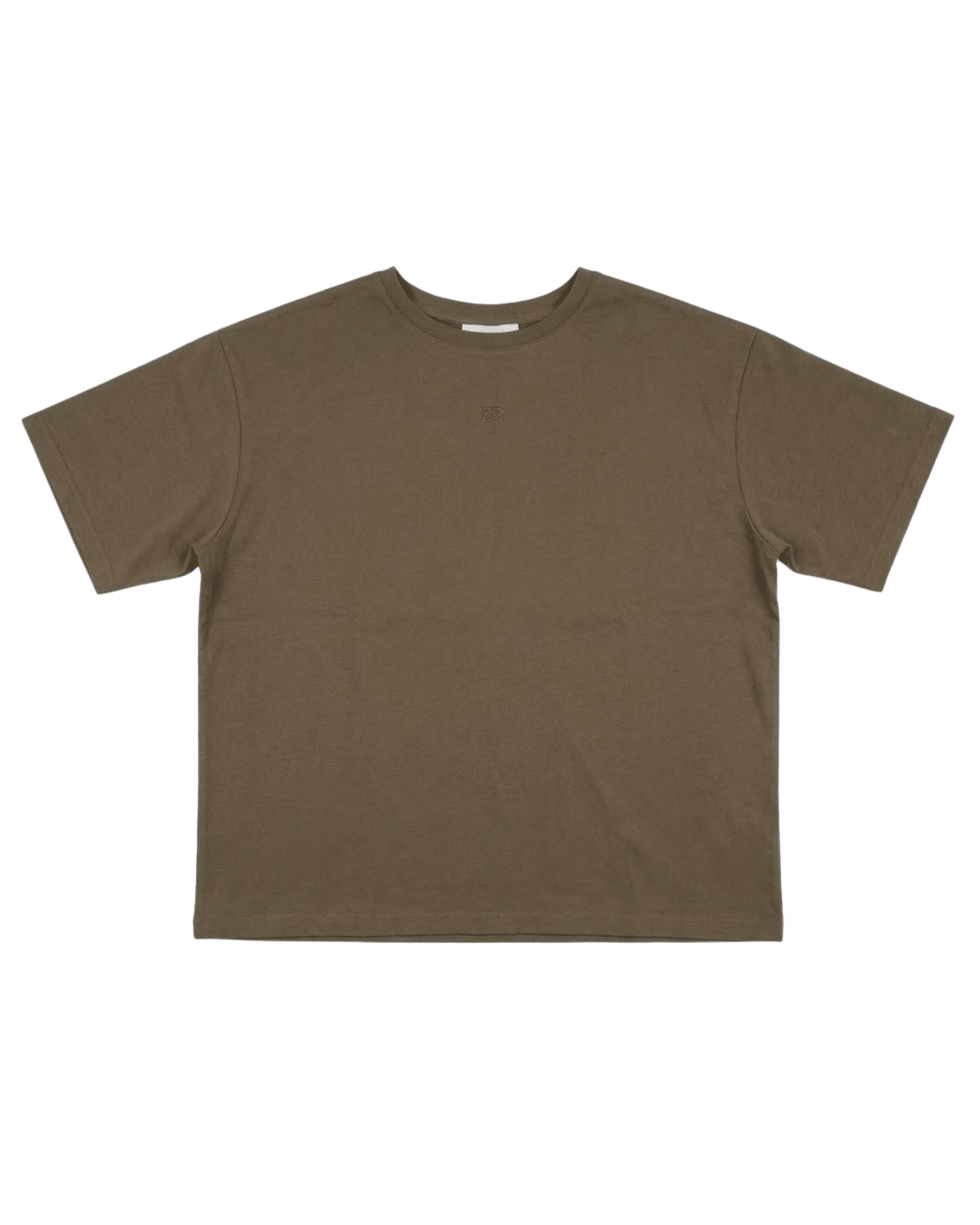 Armygrøn boxfit t-shirt i bomuld med lille broderet logo på brystet