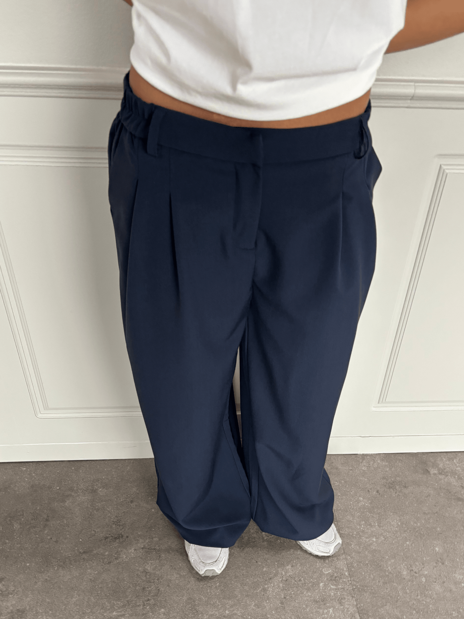 AIA BAGGY SUIT PANT - NAVY