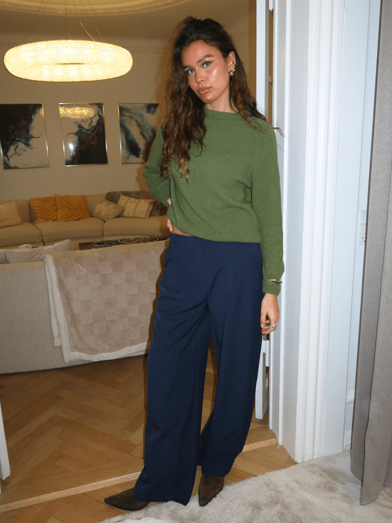 AIA BAGGY SUIT PANT - NAVY
