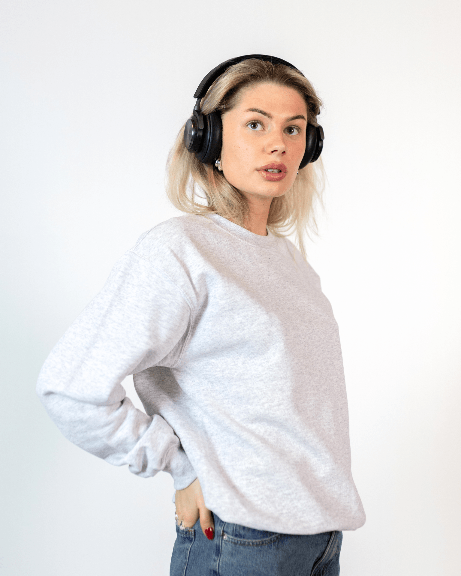 MEGA DISCO BALL (black) SWEATSHIRT (back print) - GRAY