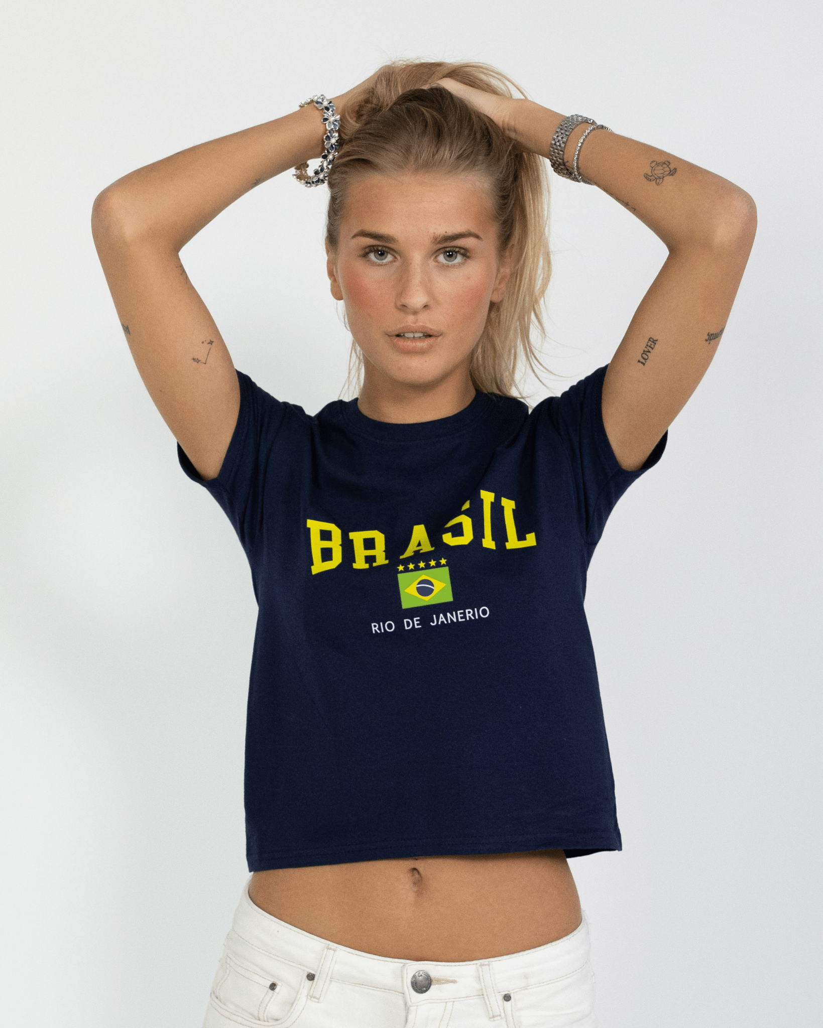 BRAZIL, BABY TEE - NAVY