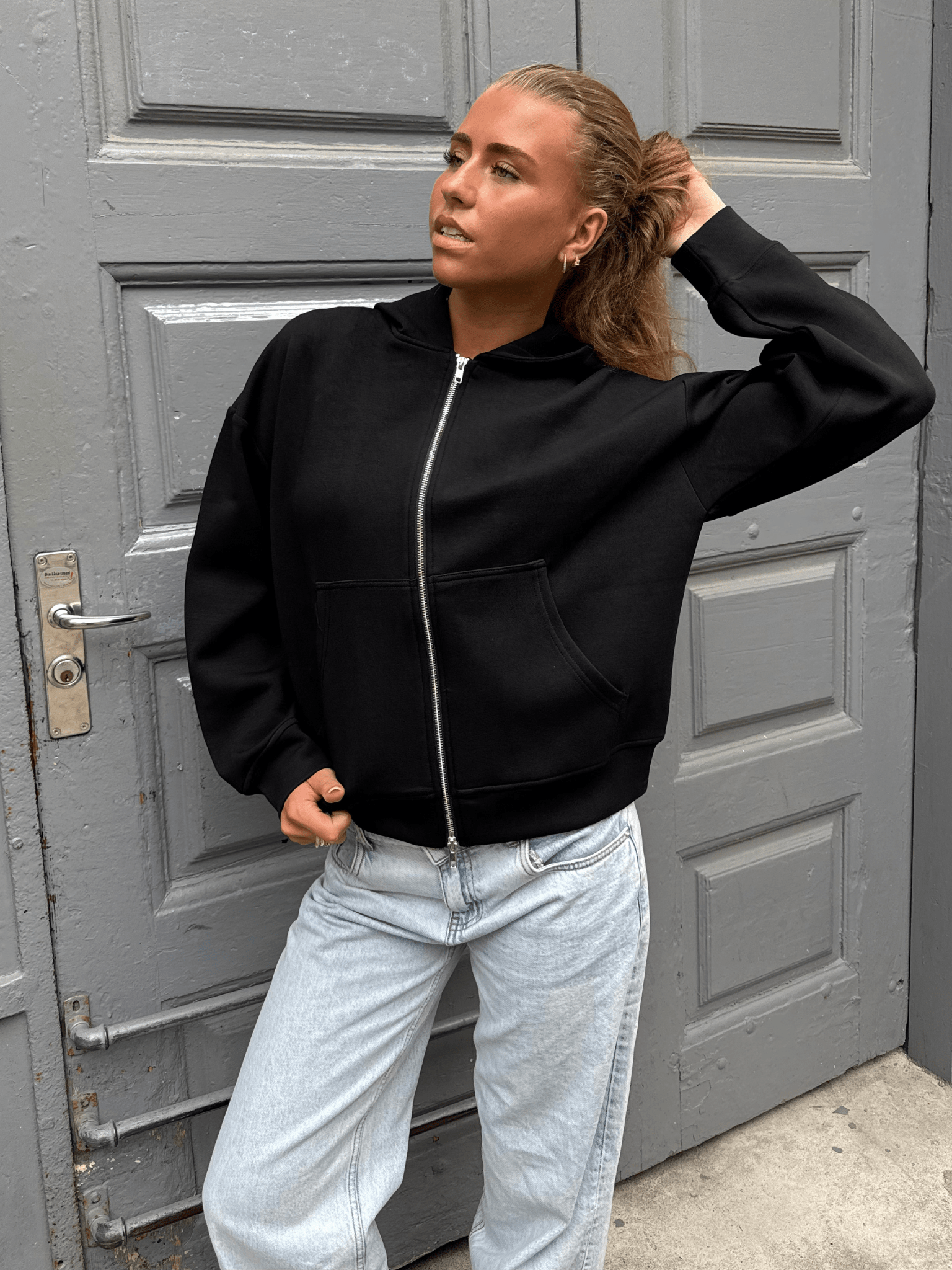 ASH SCUBA ZIP HOODIE - BLACK
