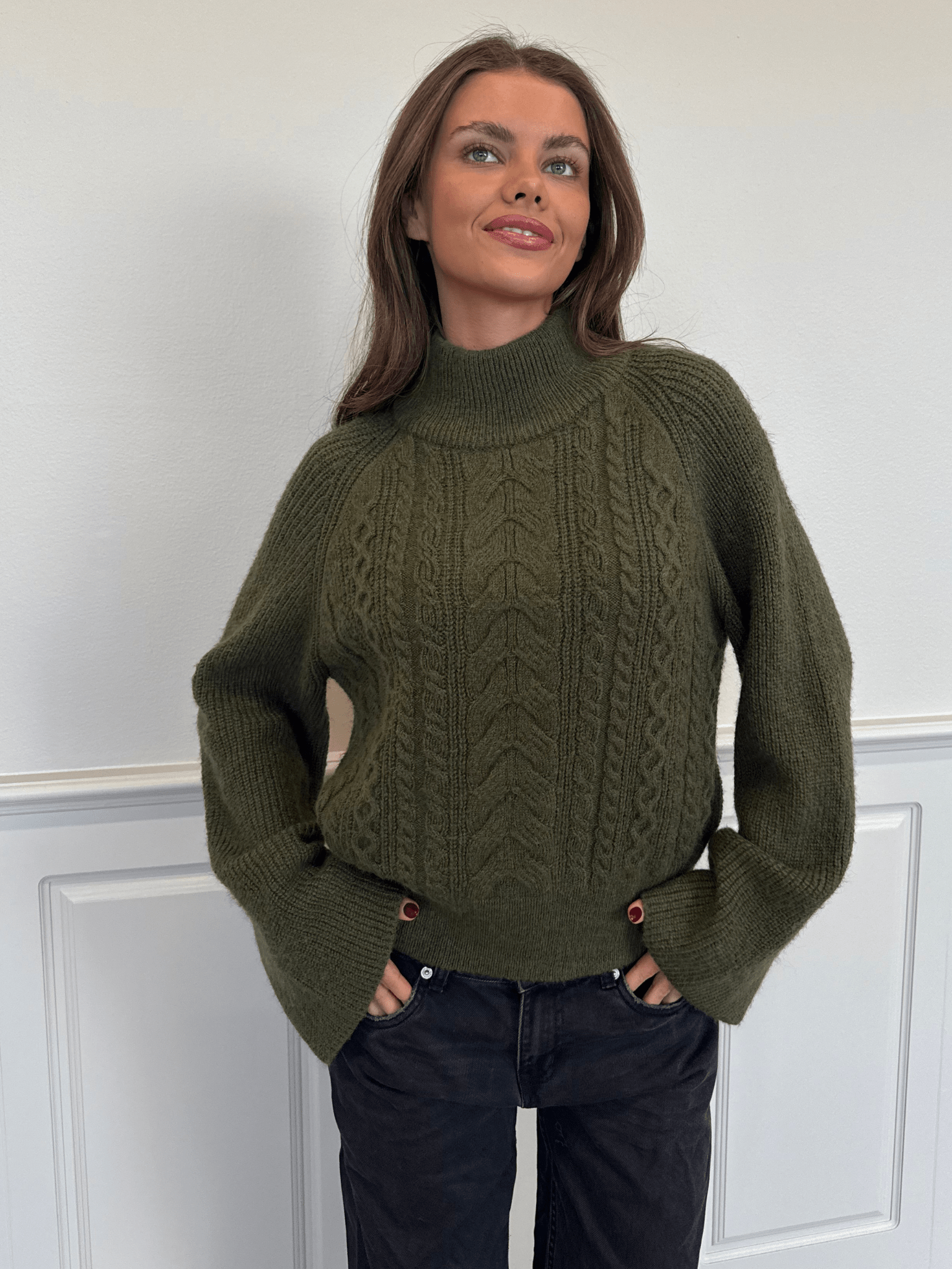 THERESA CABLE KNIT - GREEN