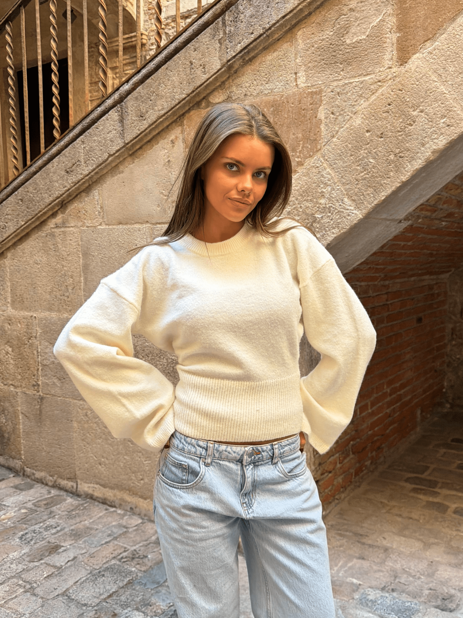 ELLEN ANGEL SLEEVE KNIT - OFFWHITE