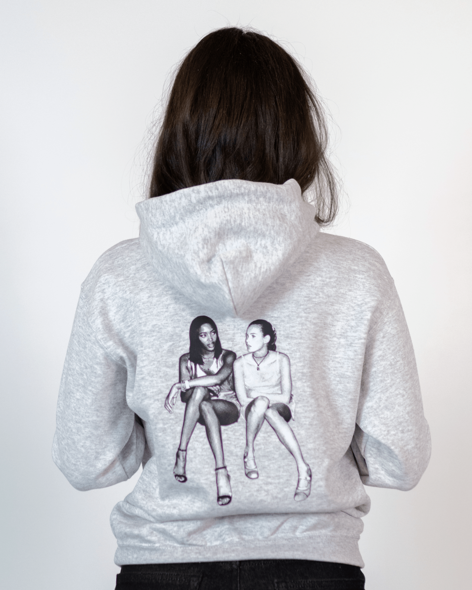 SUPERMODEL'S HOODIE (back print) - GRAY
