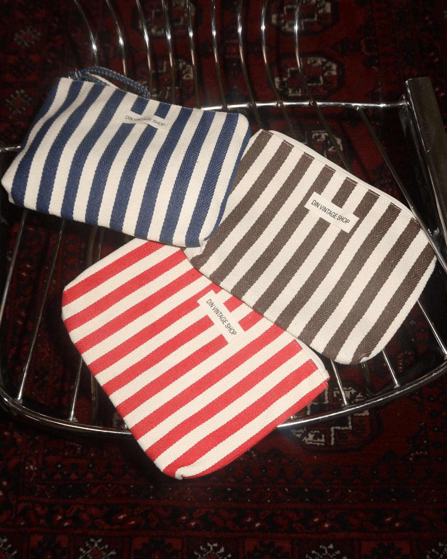 ADDY MAKEUP BAG - BLACK STRIPE