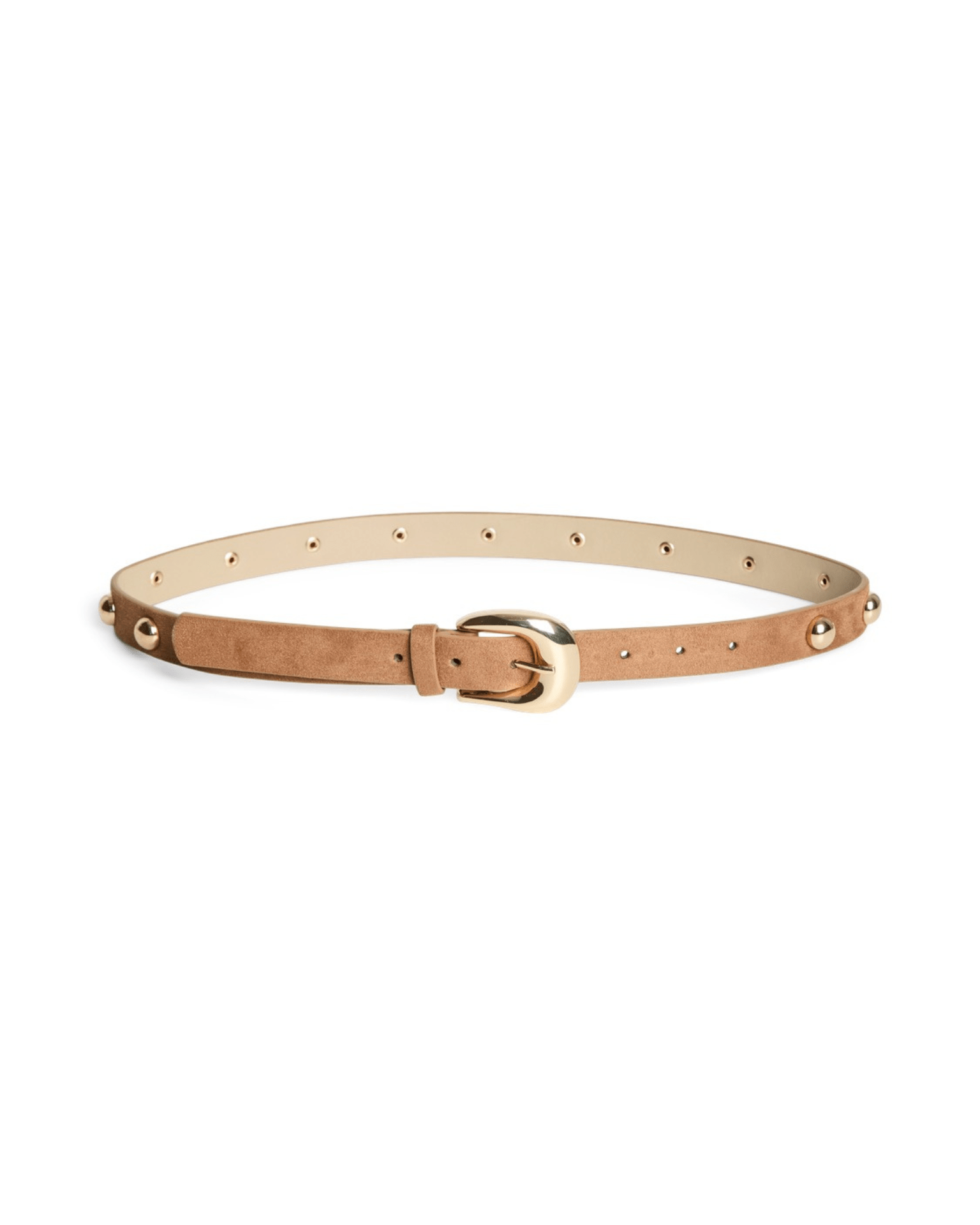GESSICA RIVET BELT - RAWHIDE/GOLD