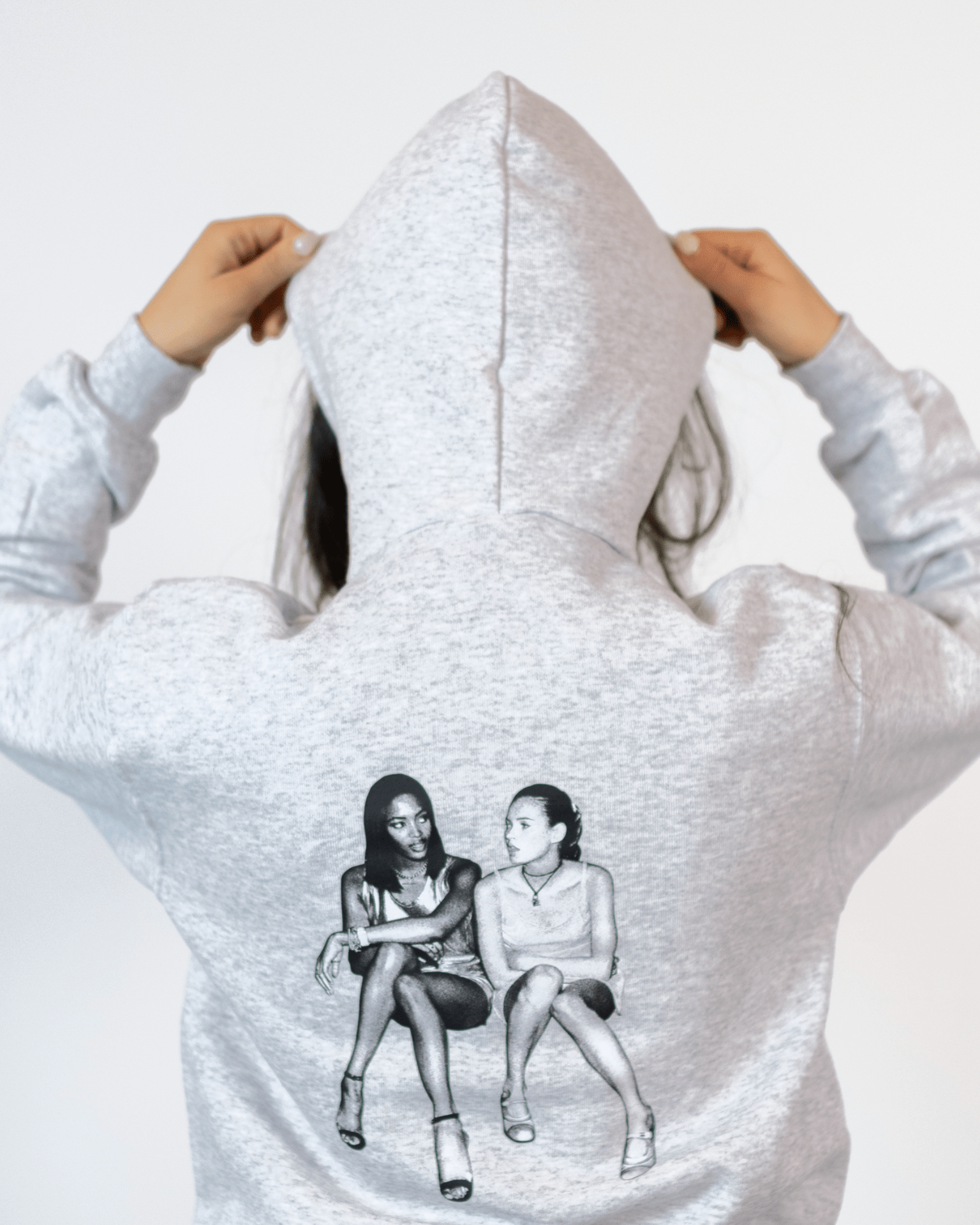SUPERMODEL'S HOODIE (back print) - GRAY