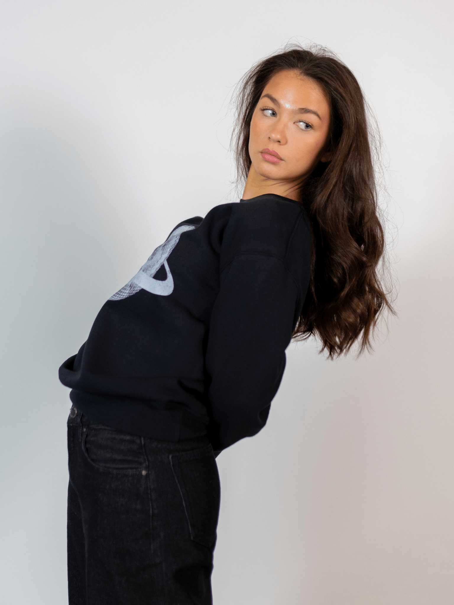 PLANET DISCO (white) SWEATSHIRT - BLACK
