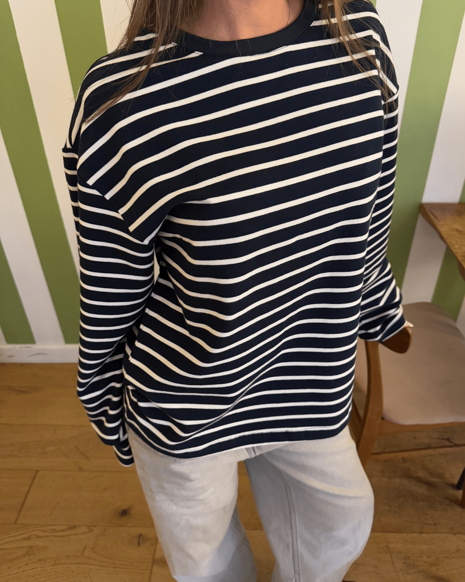 MYNTE STRIPE TEE - NAVY/WHITE