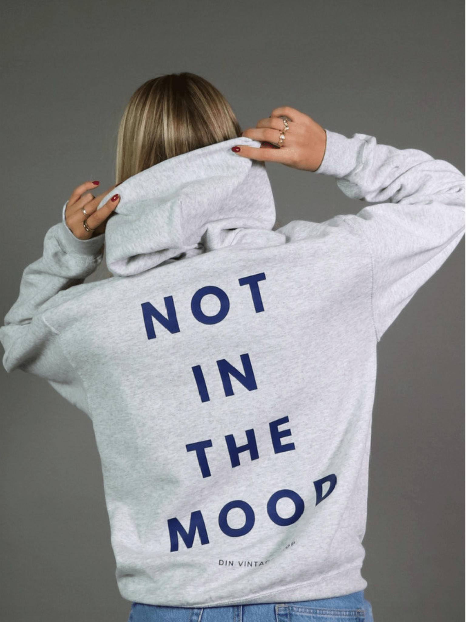 NOT IN THE MOOD HOODIE (back print) - GRAY