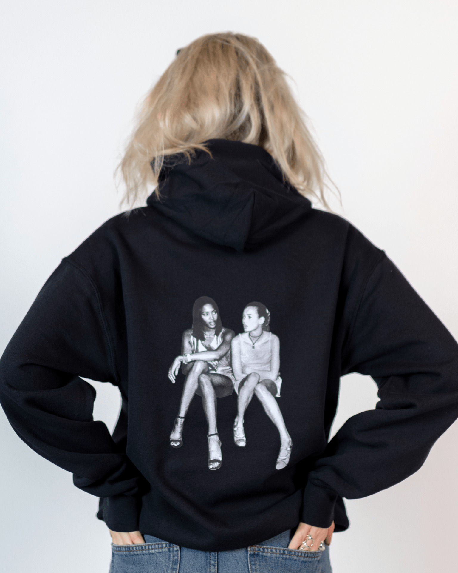 SUPERMODEL'S HOODIE (back print) - BLACK