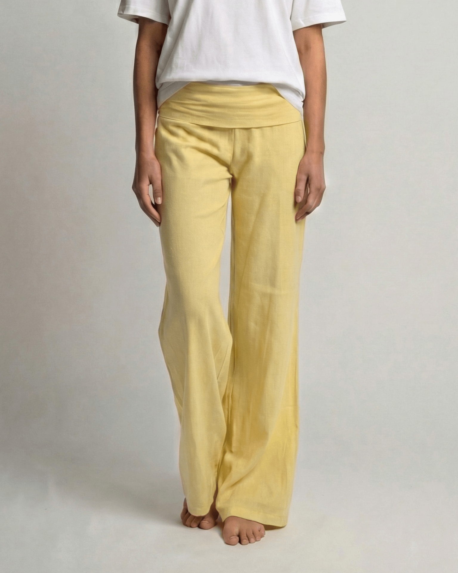 SASHA PANT - BUTTER YELLOW - fra Dinvintageshop
