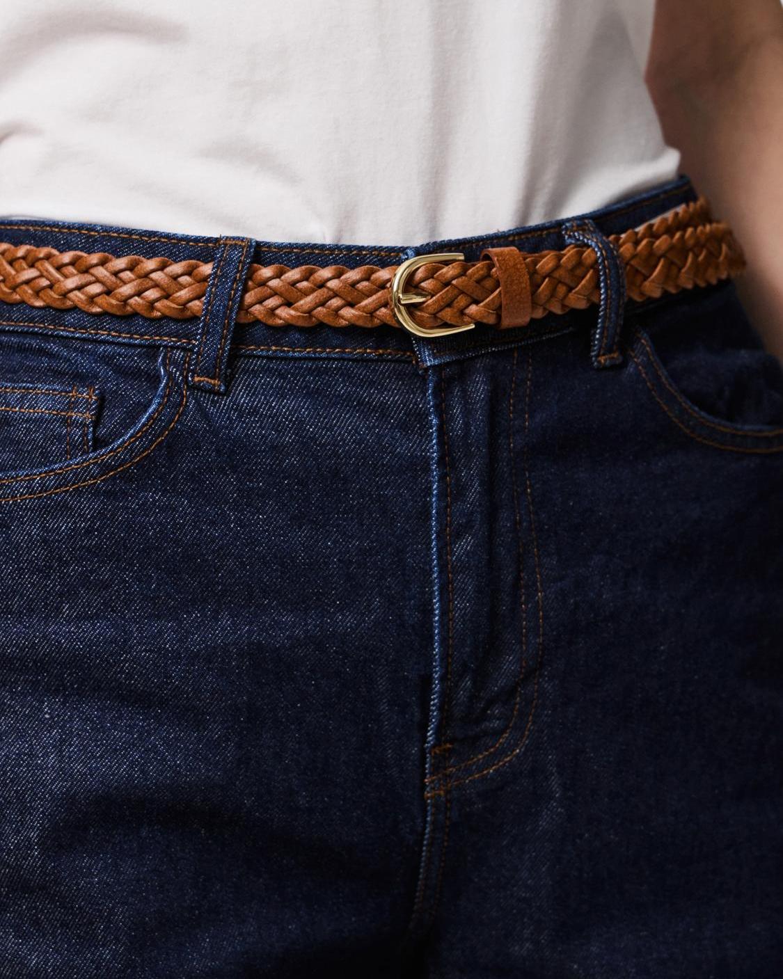 AVERY BRAIDED BELT - COGNAC