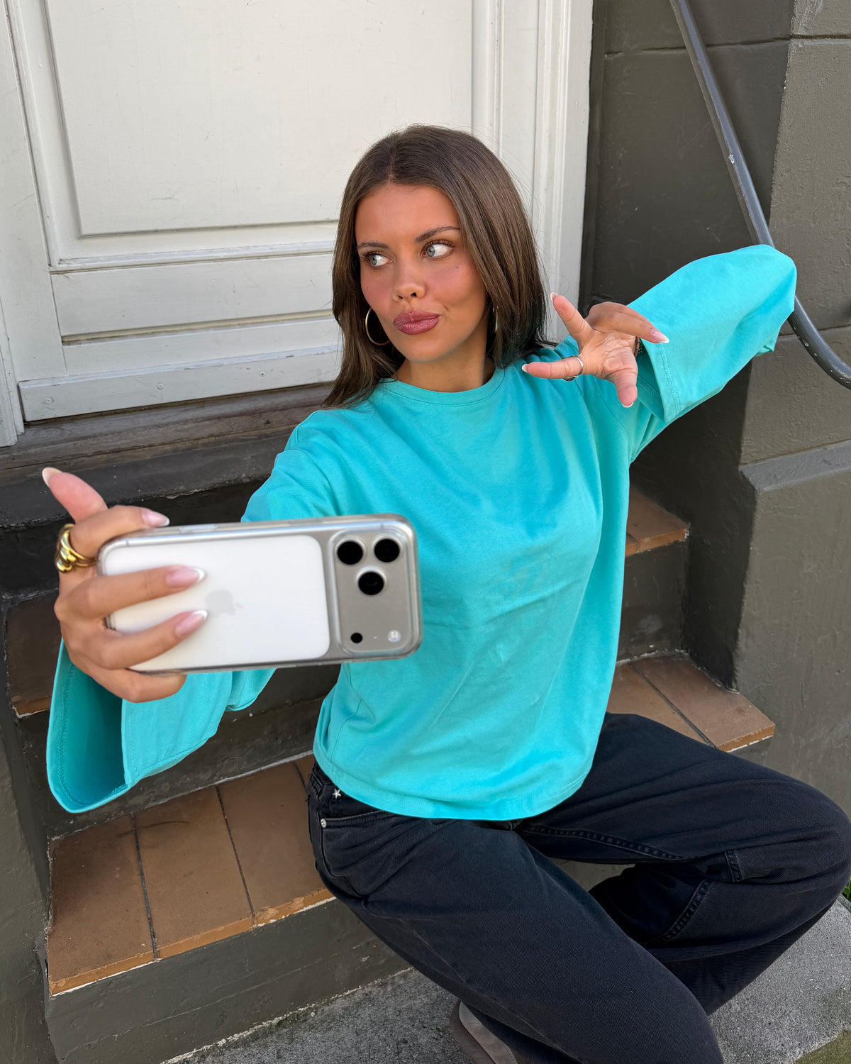 MYNTE TEE - TURQUOISE