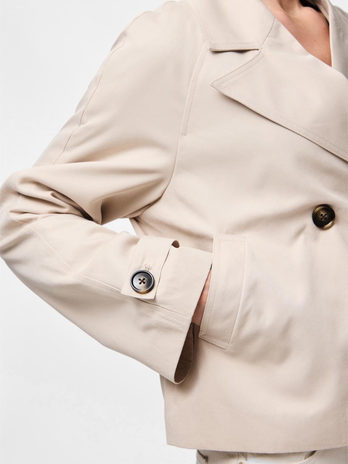 SCARLETT SHORT TRENCHCOAT - SILVER GRAY