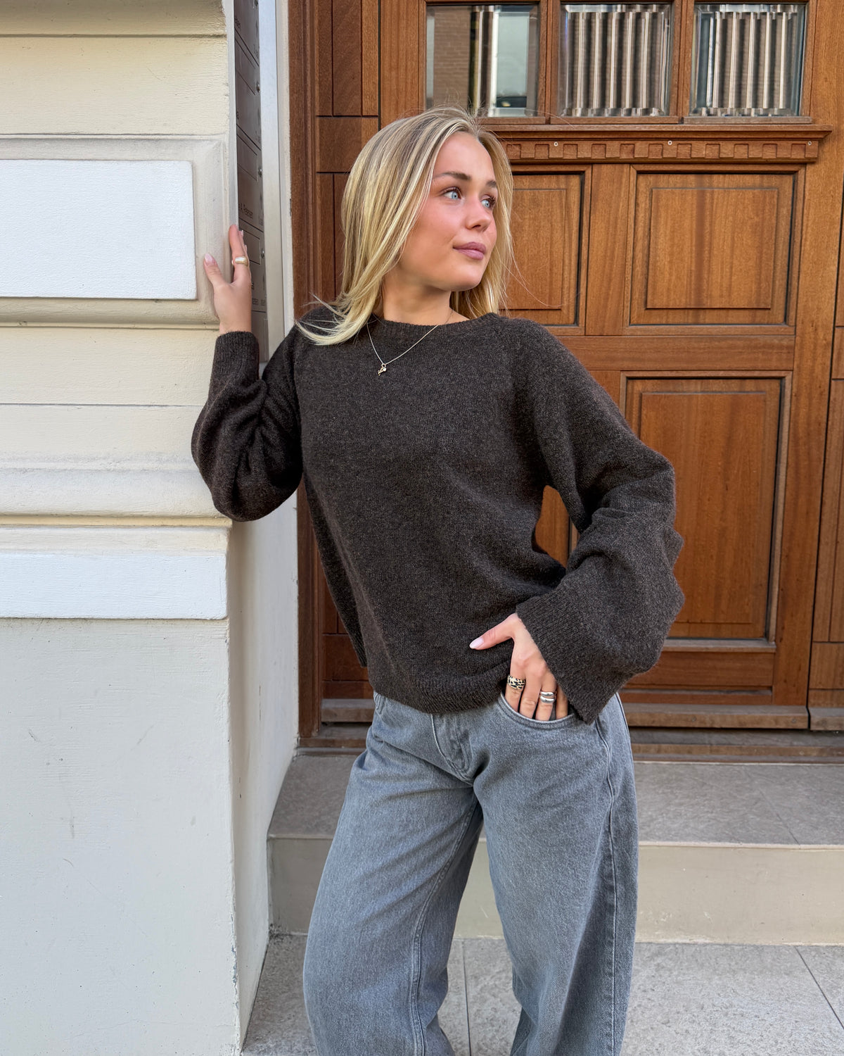 SADIE KNIT - DARK BROWN - Dinvintageshop