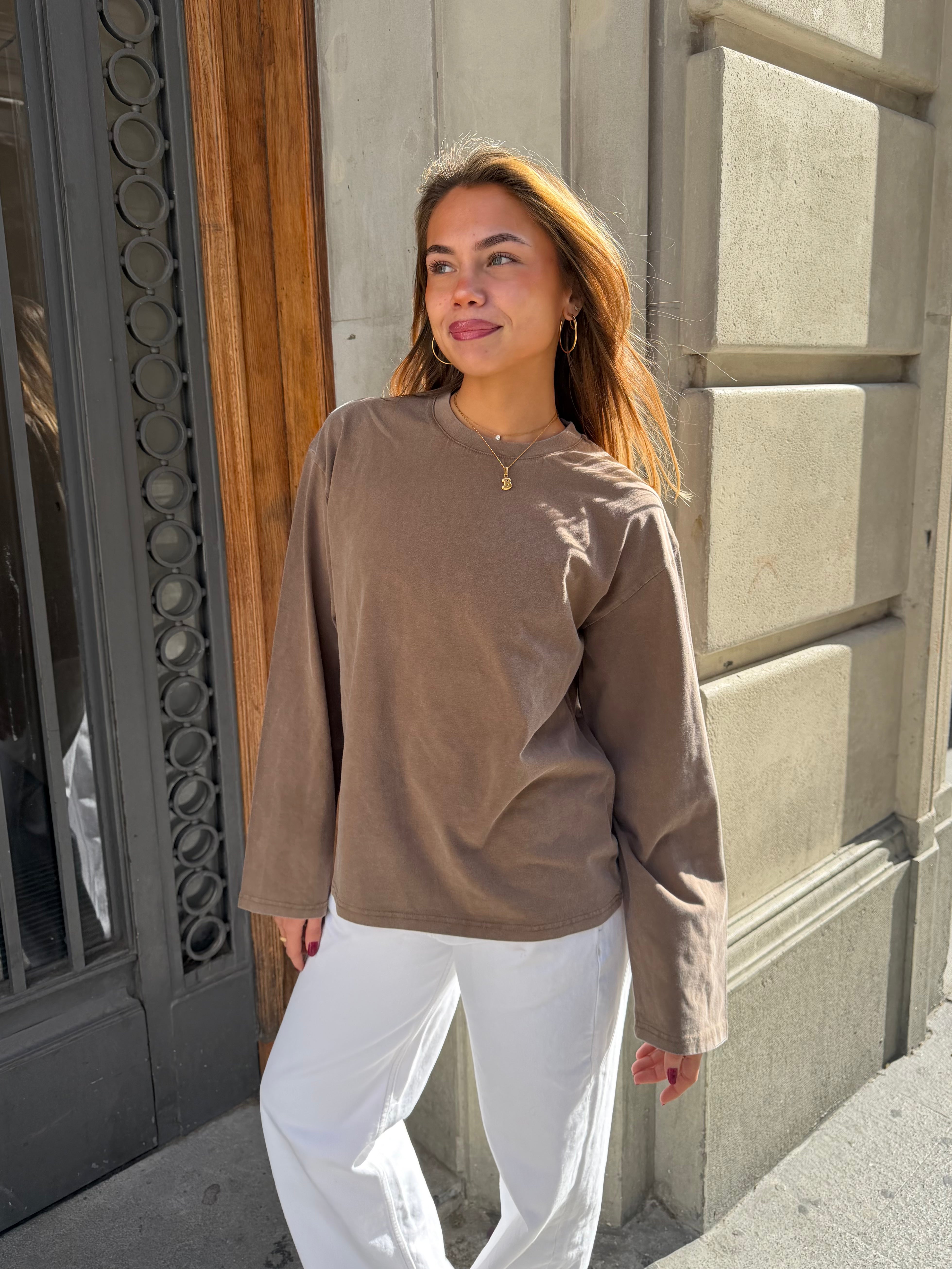 MYNTE WASHED TEE - BROWN - Dinvintageshop