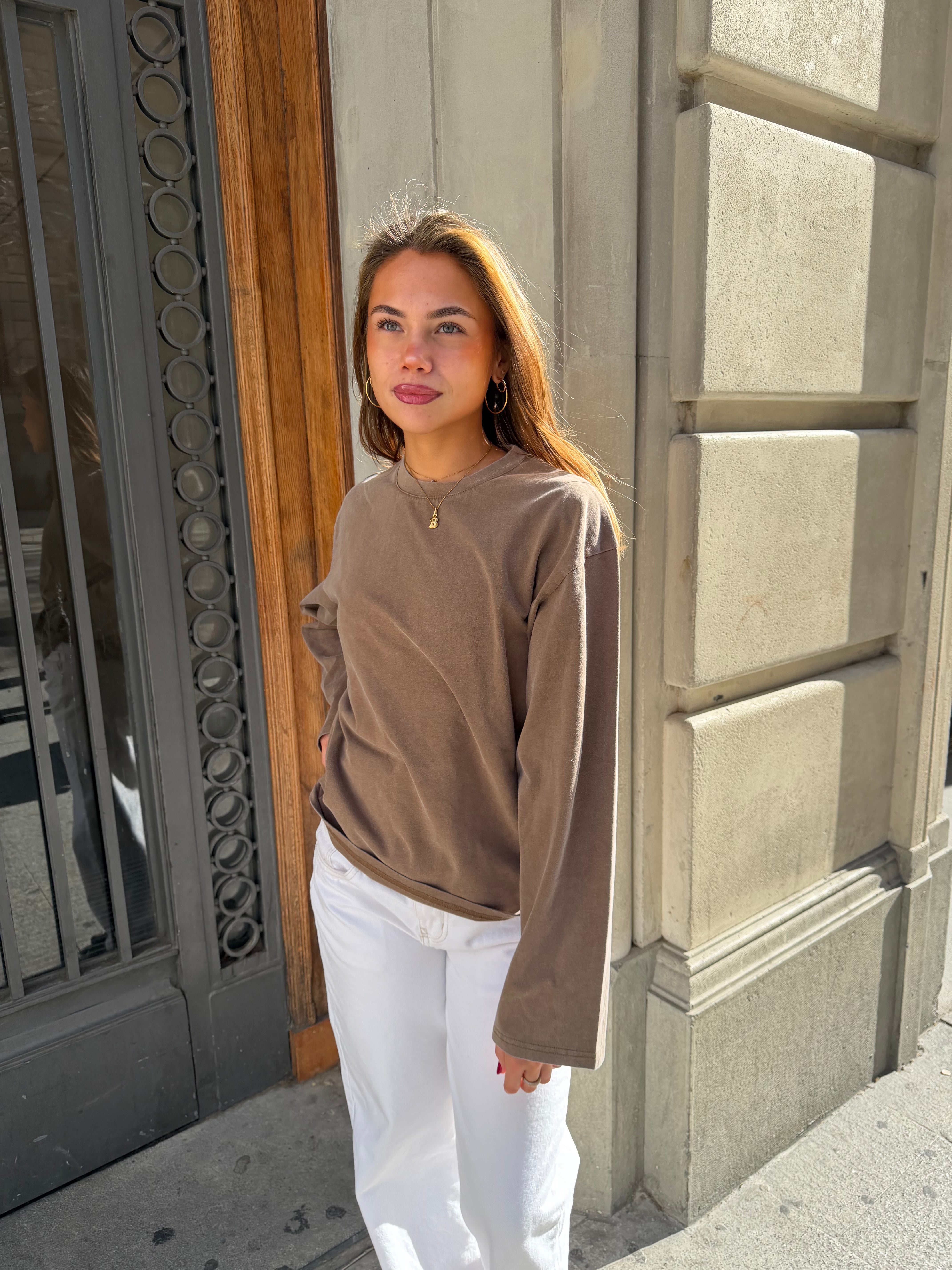 MYNTE WASHED TEE - BROWN - Dinvintageshop