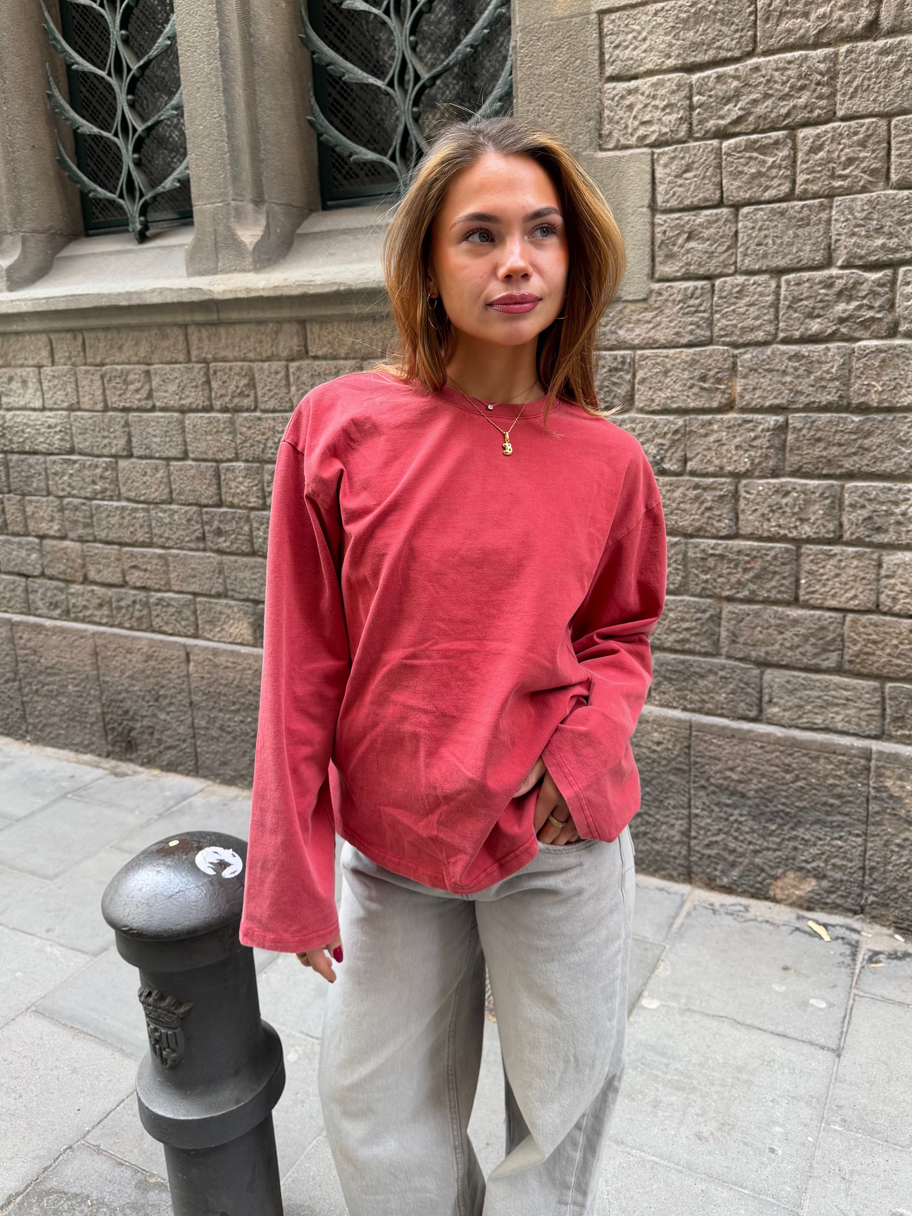 MYNTE WASHED TEE - WINE RED - Dinvintageshop