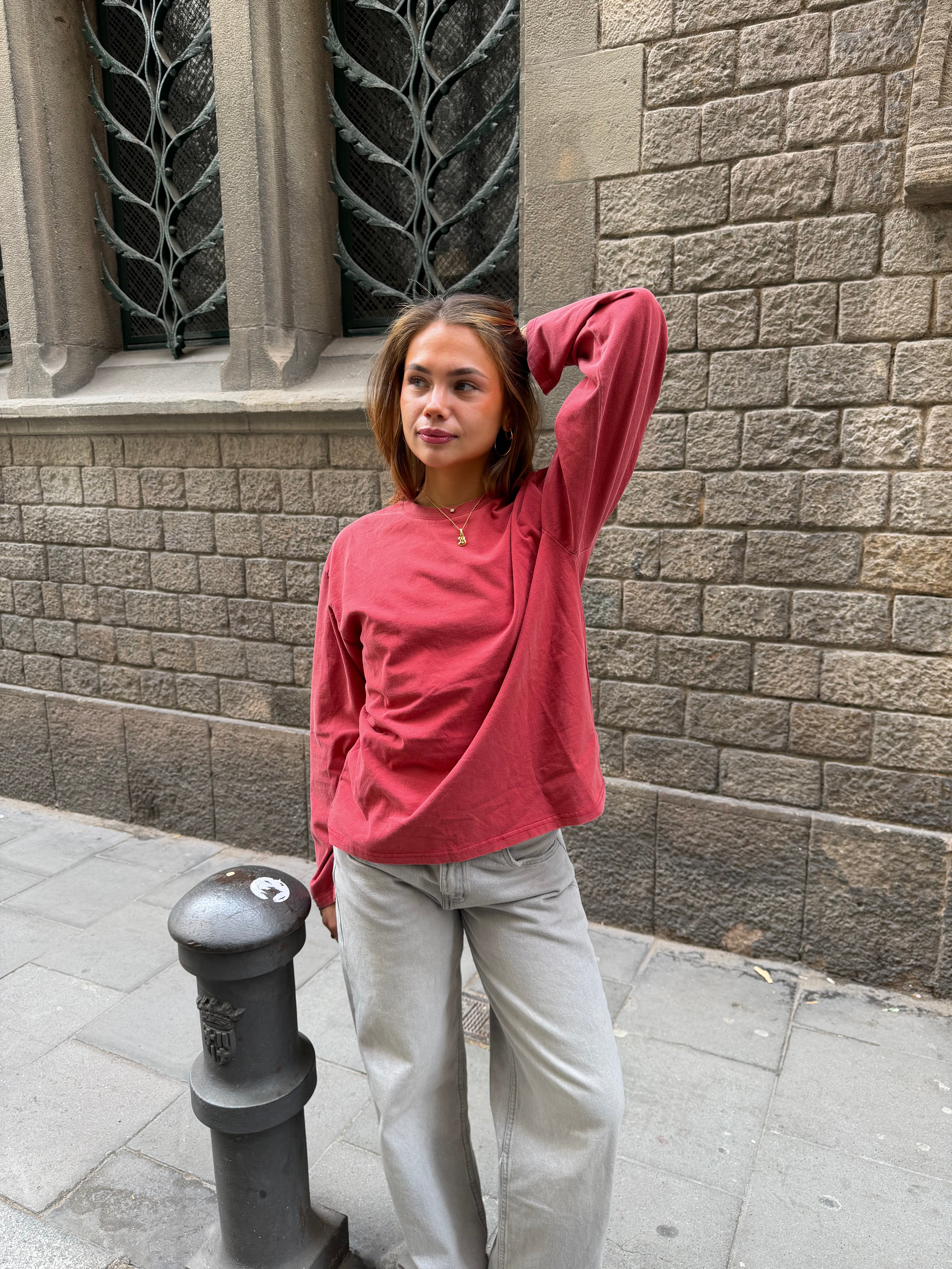 MYNTE WASHED TEE - WINE RED - Dinvintageshop