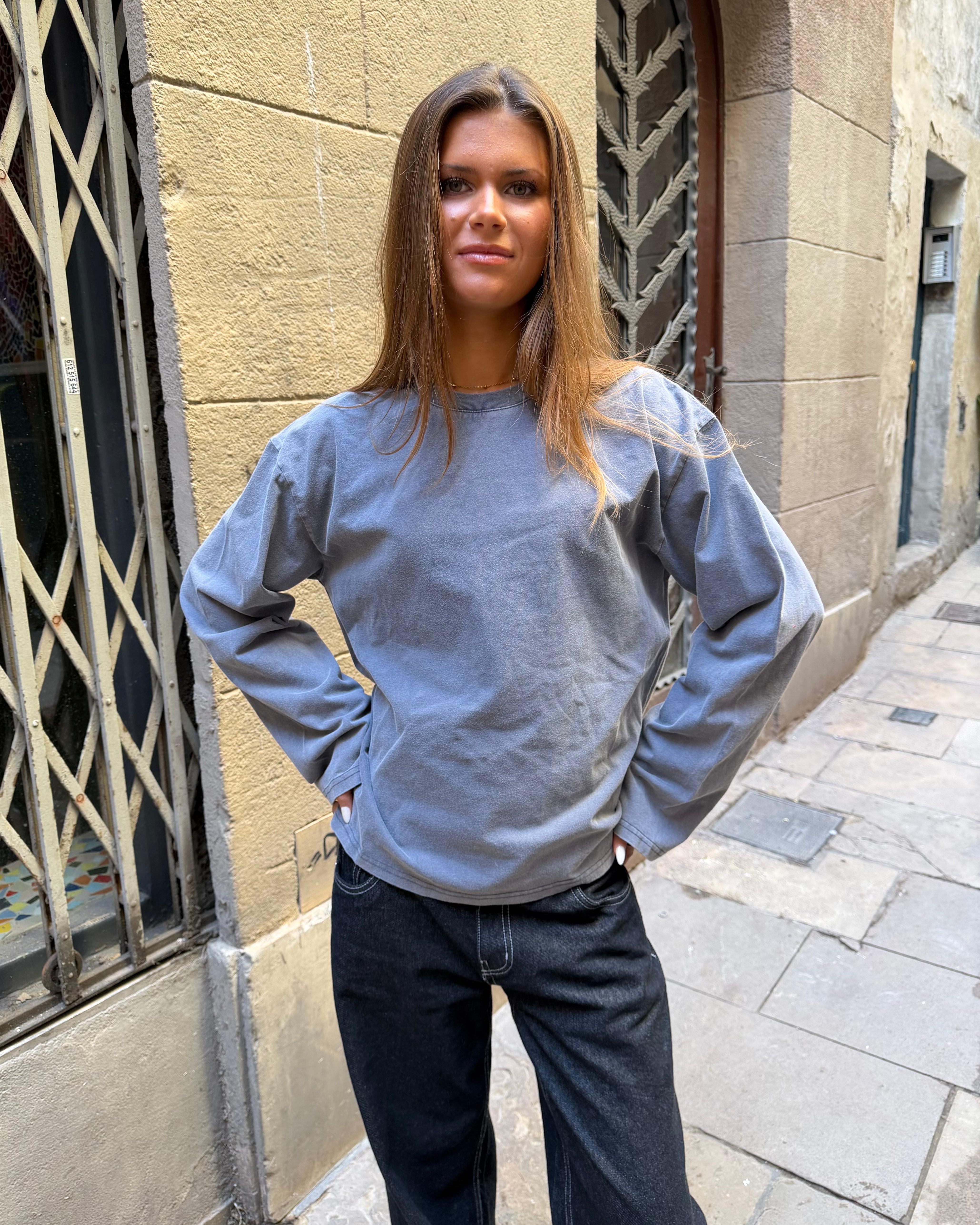 MYNTE WASHED TEE - GREY - Dinvintageshop