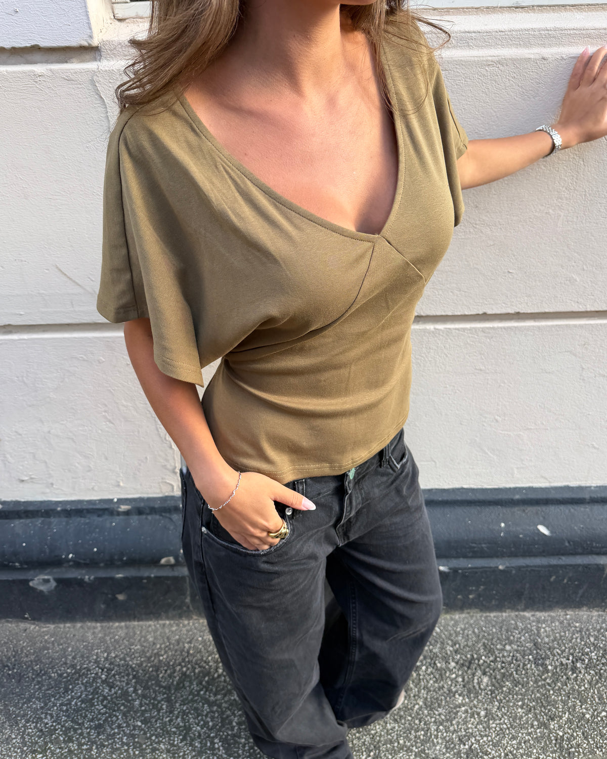 NILLIE TOP - ARMY - Dinvintageshop