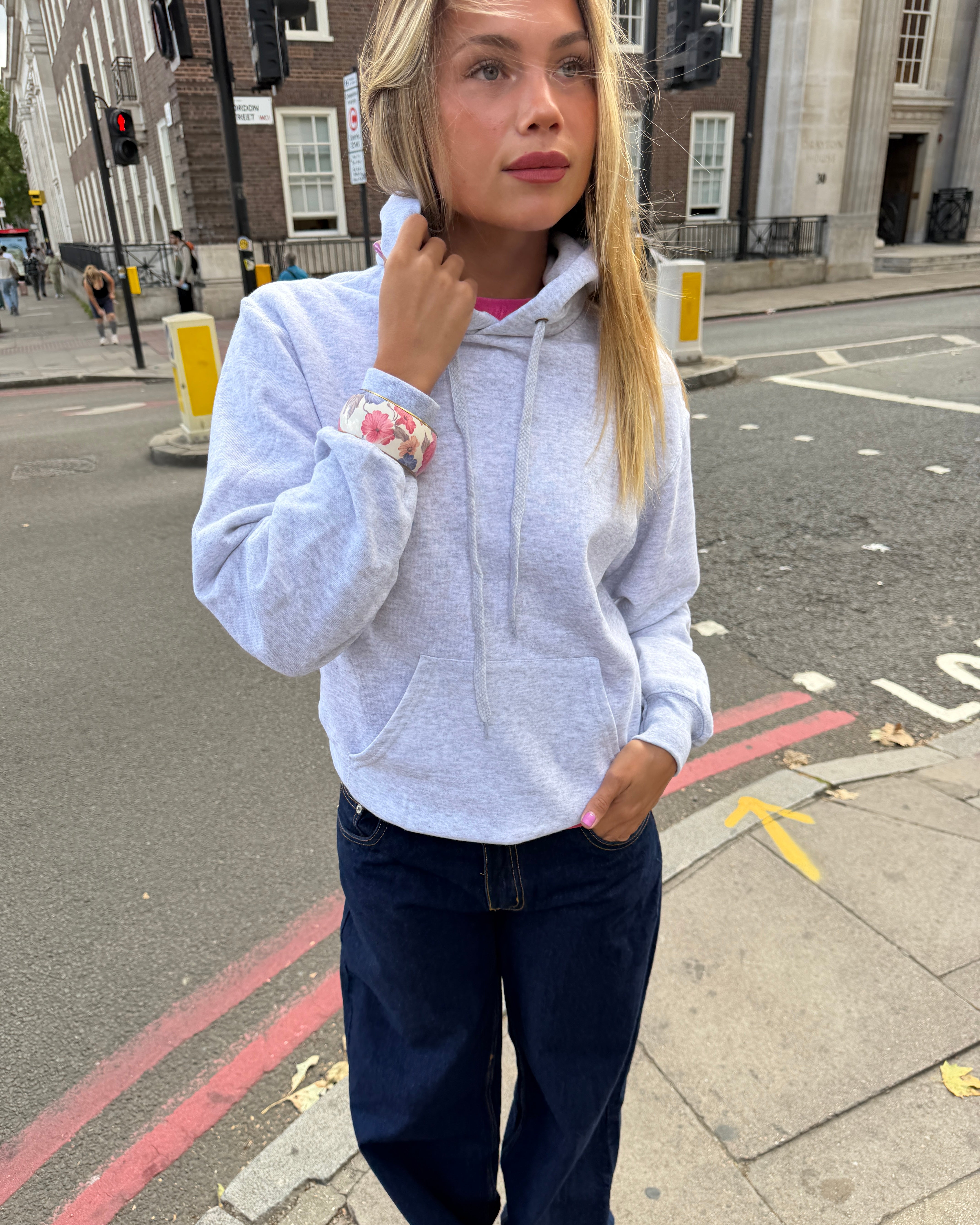 DANA HOODIE (back print) - LIGHT GREY