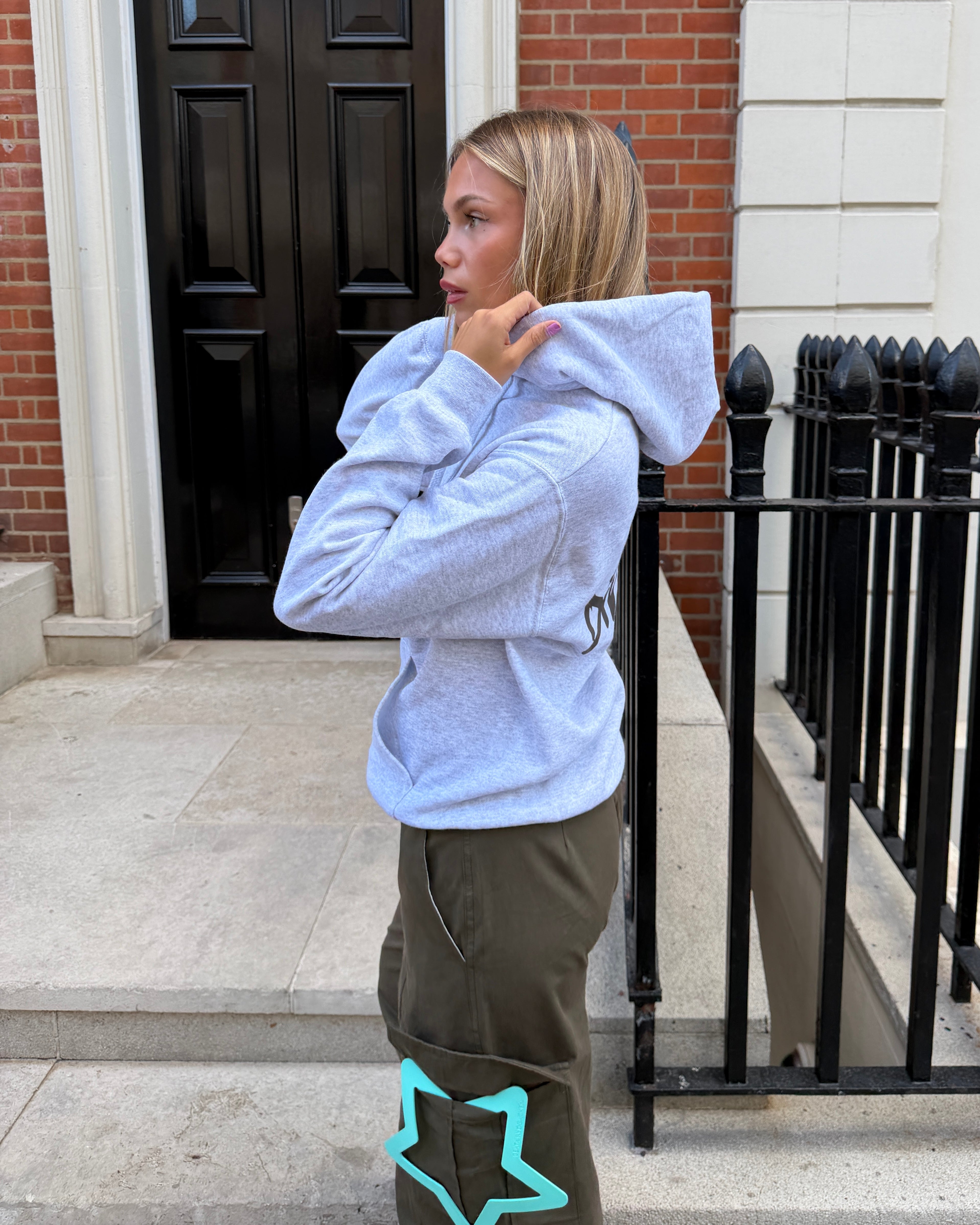 DUA HOODIE (back print) - LIGHT GREY