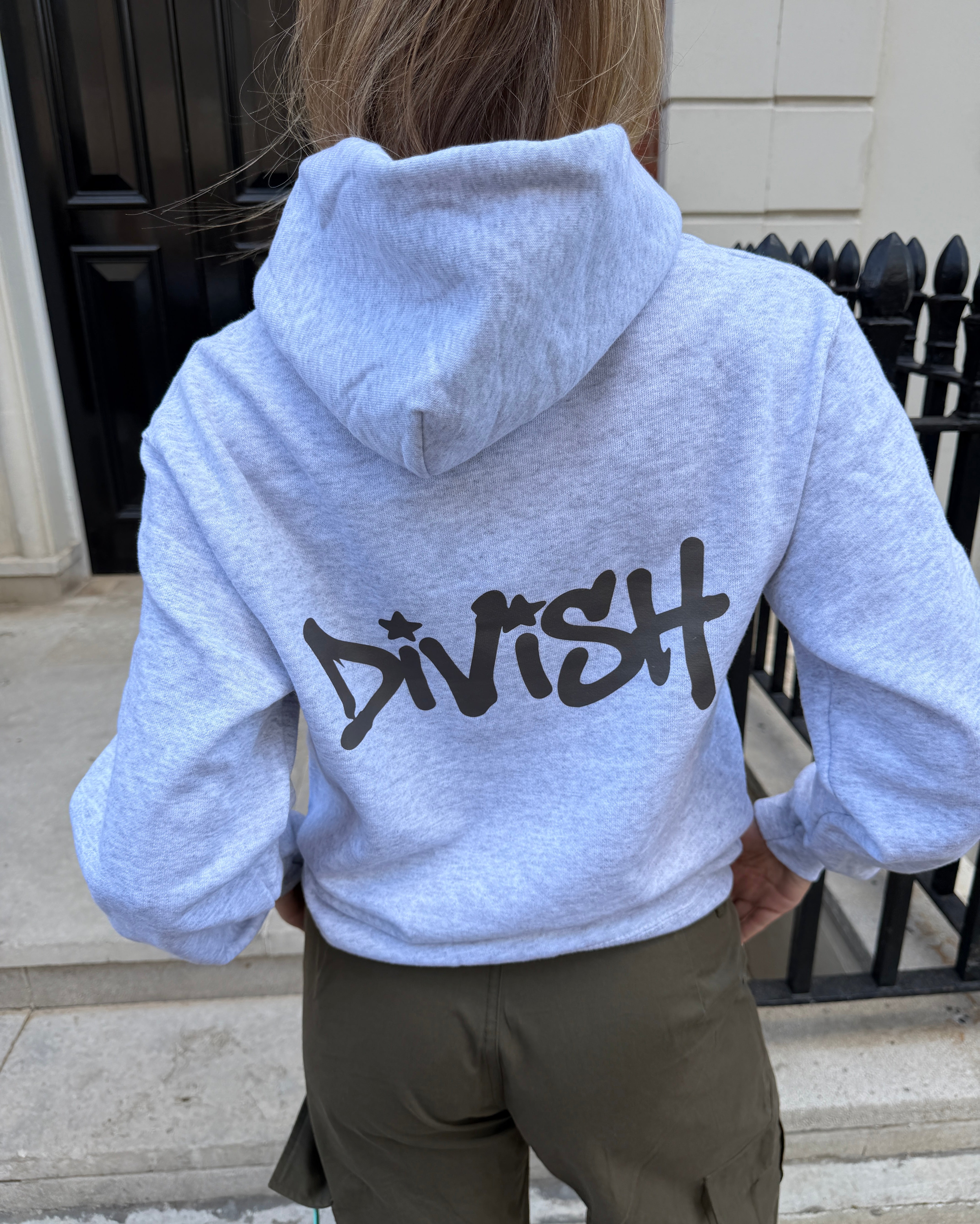 DUA HOODIE (back print) - LIGHT GREY