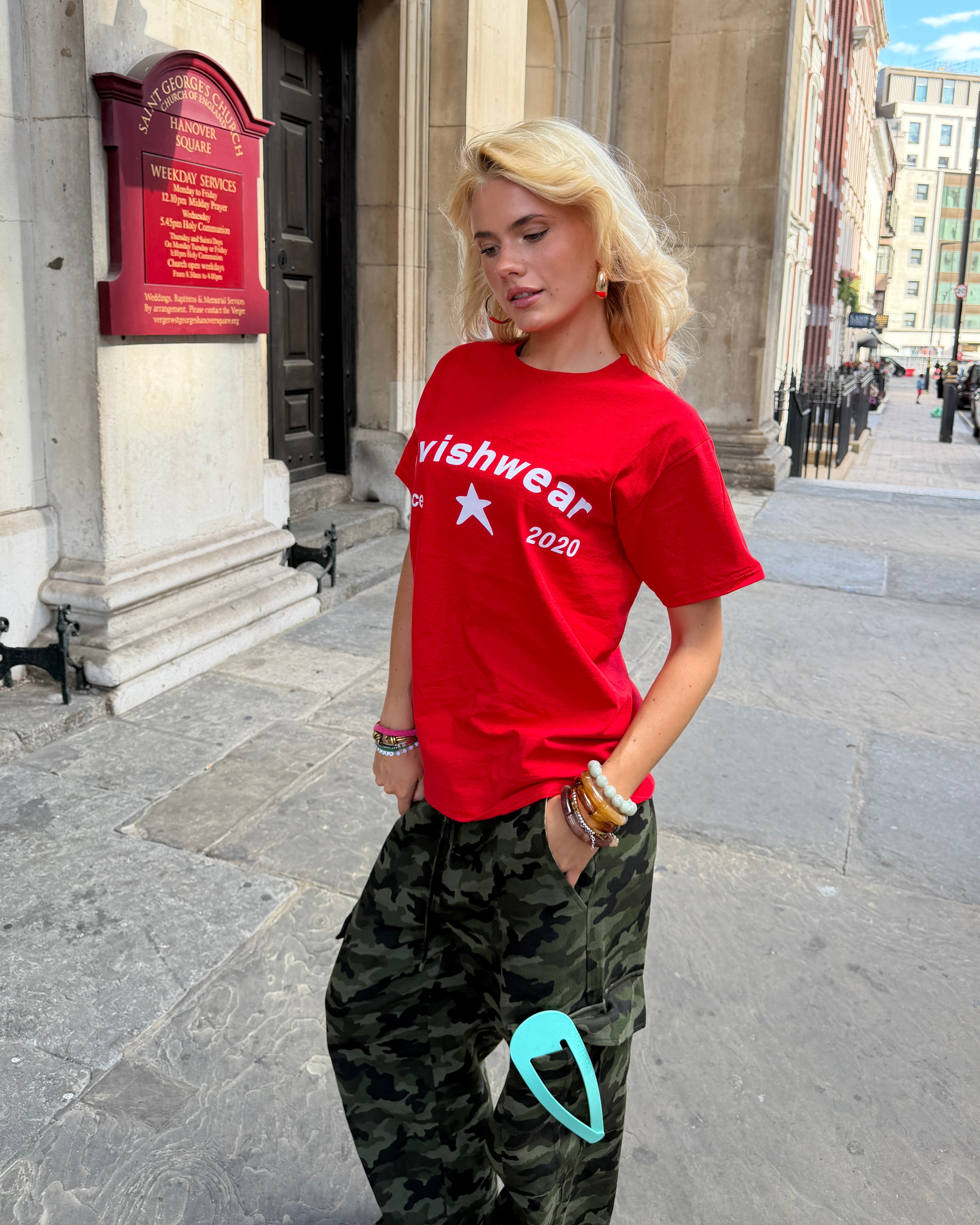 DAGMAR TEE - RED/WHITE