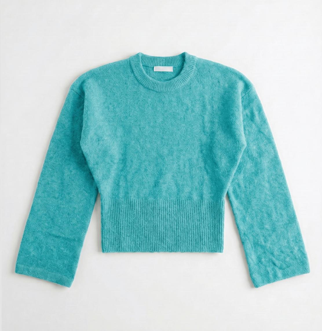 ELLEN ANGEL SLEEVE KNIT - TURQUOISE - Dinvintageshop