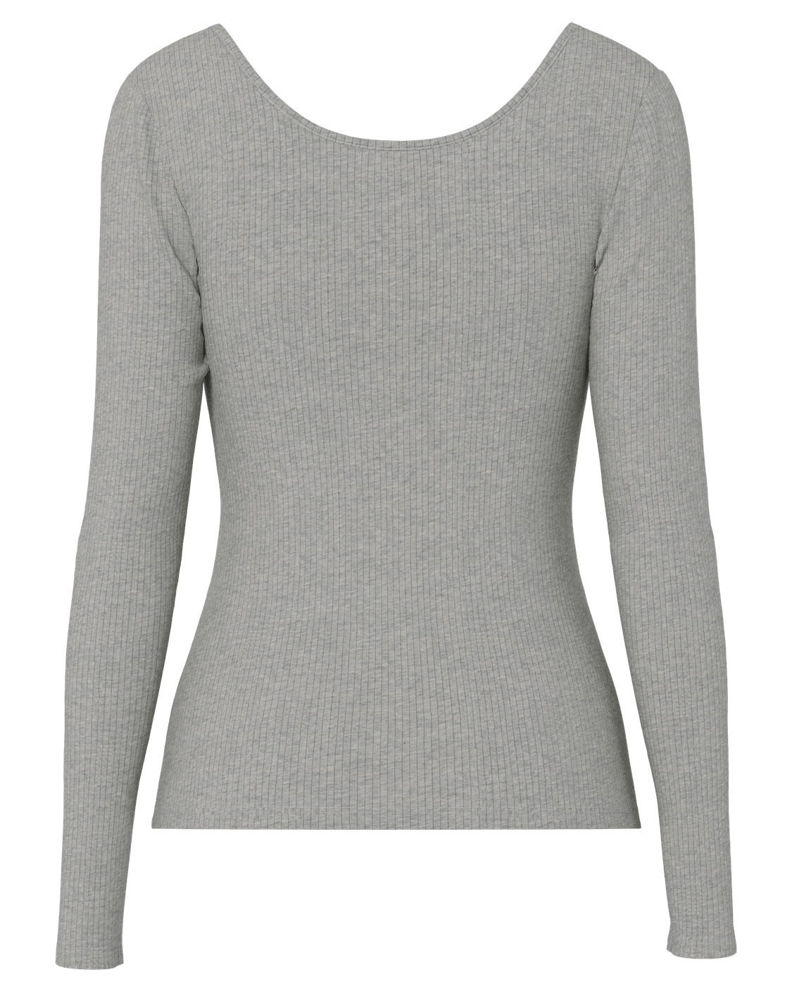 KITTE LONG SLEEVE TOP - MEDIUM GREY MELANGE