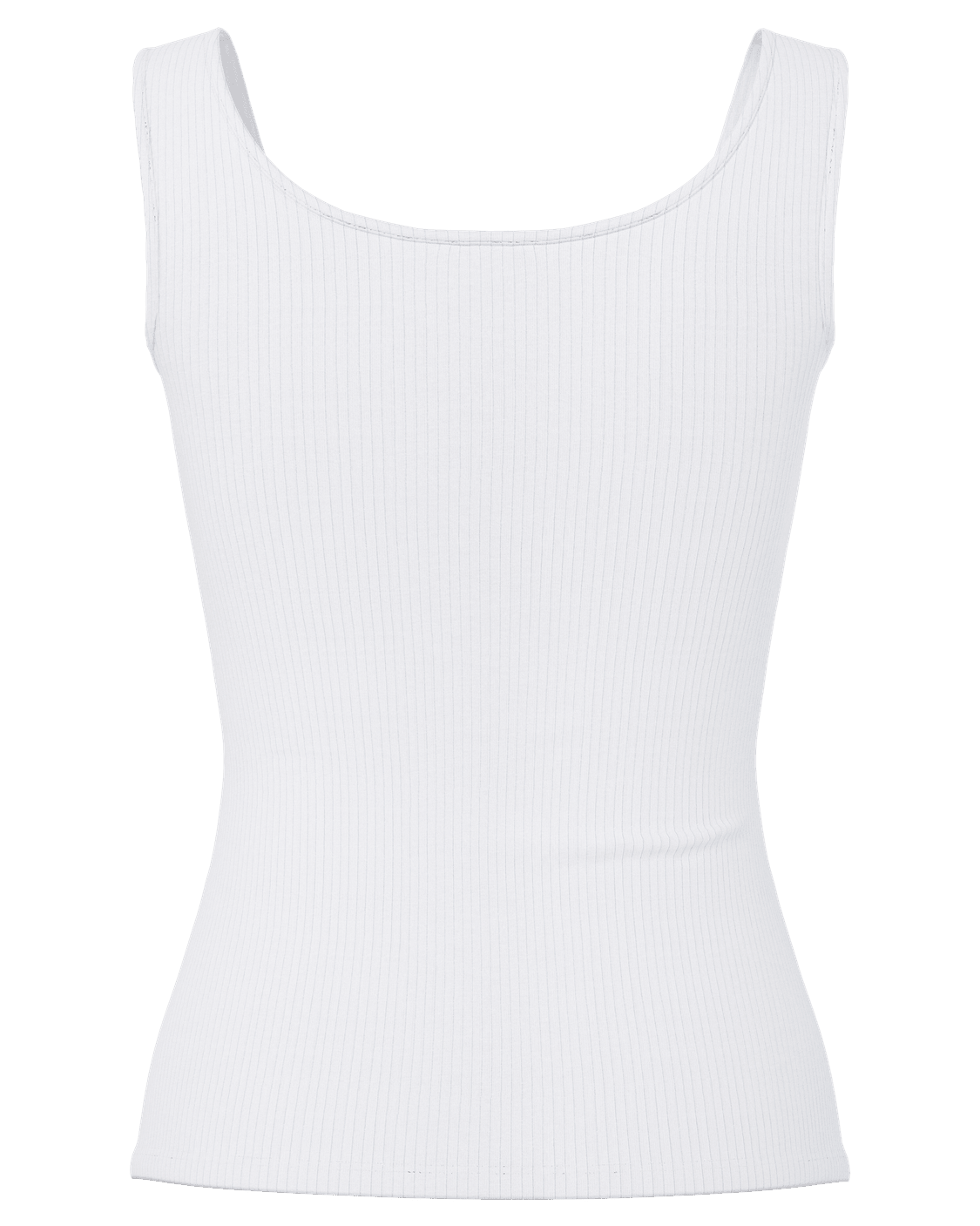 Hvid, ribstrikket Kitte tanktop i økologisk bomuld med rund halsudskæring