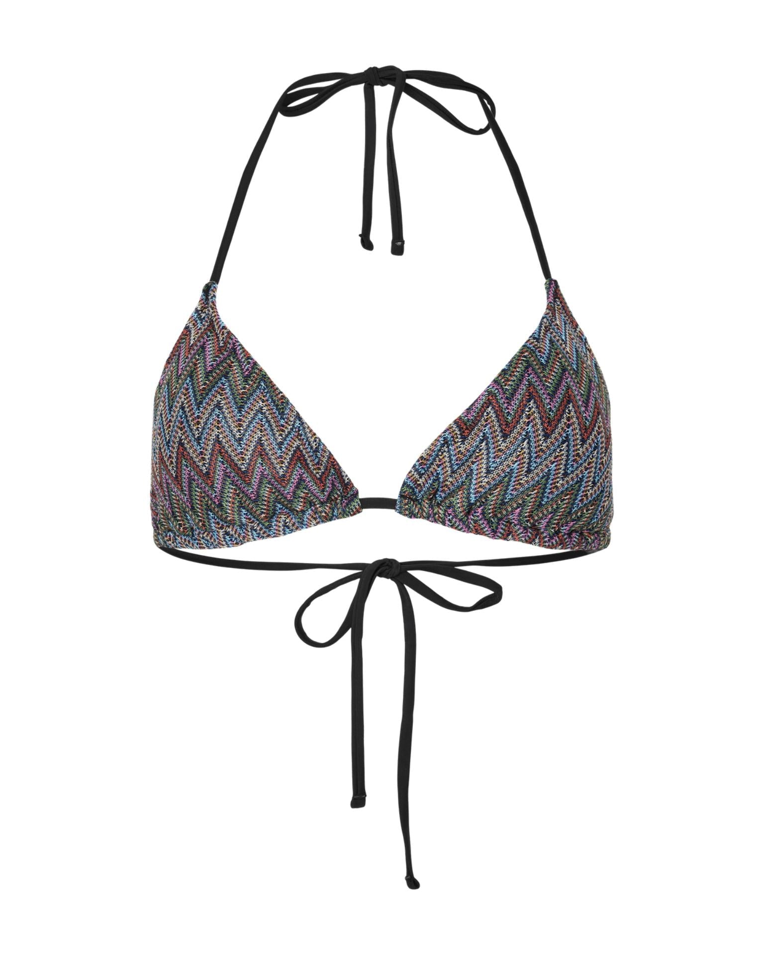ADA KNITTED BIKINI TOP - MULTI COLOR JAQUARD PATTERN